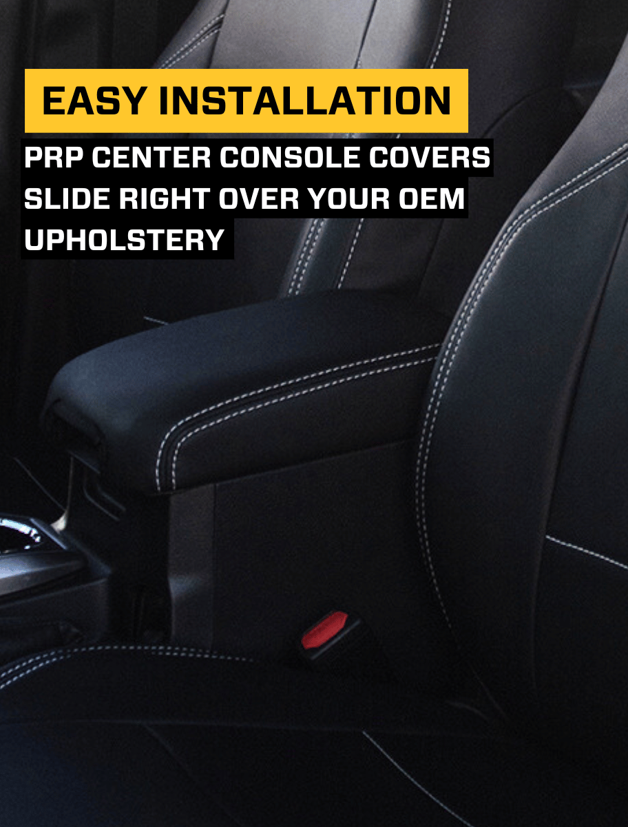 PRP Seats Center Console Cover for 2013-2017 Subaru Crosstrek Black with Red Stitch - B110-01