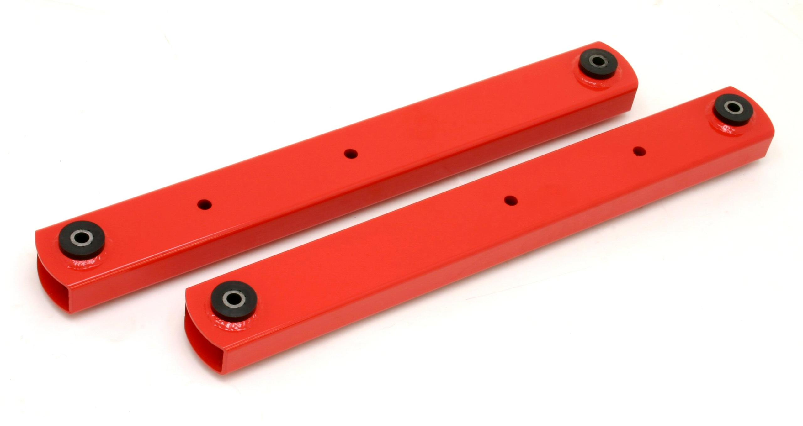 BMR BCA005R Red Lower Control Arms, Boxed, Non-Adjust, Poly Bushings A-Body 1964 - 1972 Buick, Chevy, Oldsmobile, Pontiac