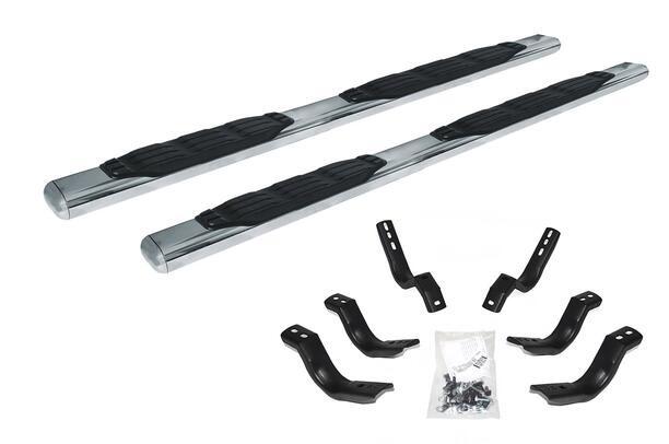 Go Rhino 5" 1000 Series Side Steps with Mounting Brackets Kit- Polished Stainless Finish - 105404987PS