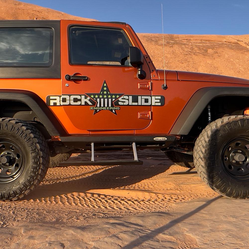 Rock Slide Engineering Jeep JK Side Step Sliders For 07-18 Wrangler JK 2 Door Models Drivers Side Sub Part (2007-2018 Wrangler, Wrangler JK) - BD-SS-300-JK2D