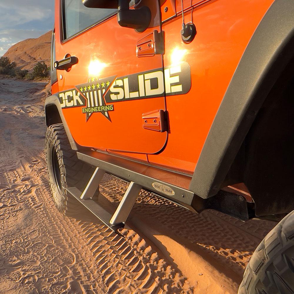 Rock Slide Engineering Jeep JK Side Step Sliders For 07-18 Wrangler JK 2 Door Models Drivers Side Sub Part (2007-2018 Wrangler, Wrangler JK) - BD-SS-300-JK2D