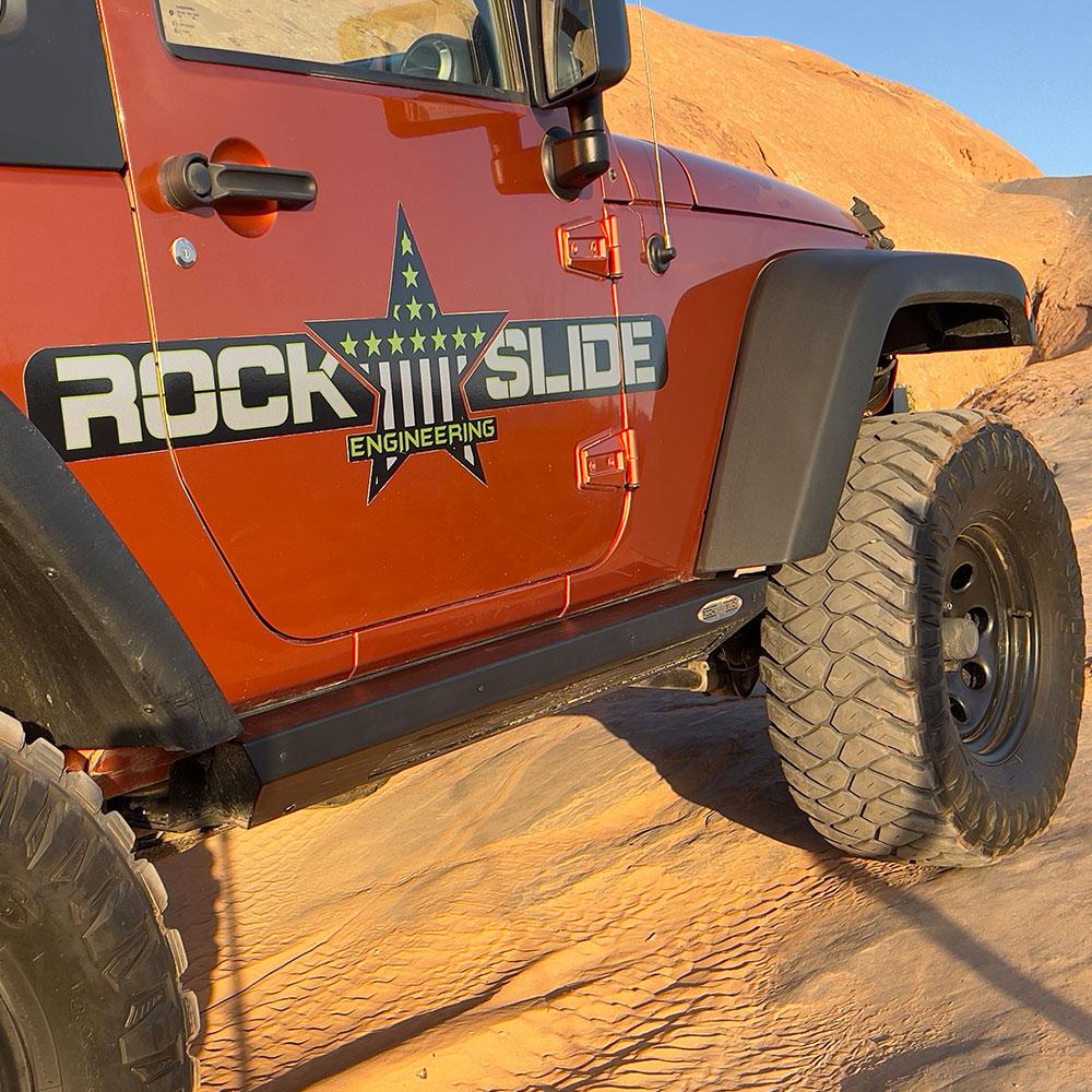 Rock Slide Engineering Jeep JK Side Step Sliders For 07-18 Wrangler JK 2 Door Models Drivers Side Sub Part (2007-2018 Wrangler, Wrangler JK) - BD-SS-300-JK2D