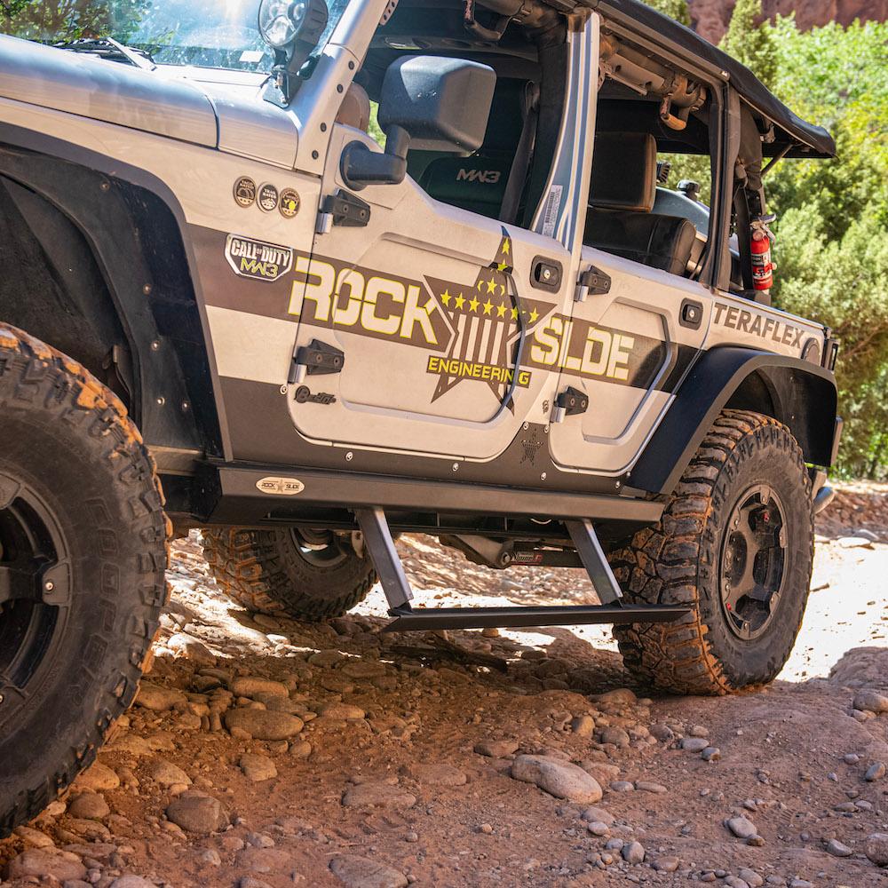 Rock Slide Engineering Jeep JK Side Step Slider Set For 07-18 Wrangler JK 4 Door Models Set (2007-2018 Wrangler, Wrangler JK) - BD-SS-300-JK4