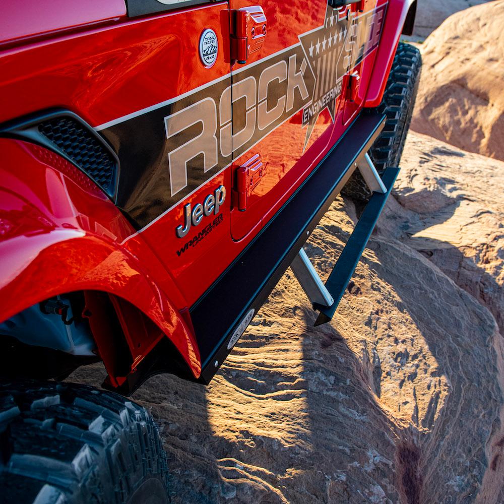 Rock Slide Engineering Jeep JL Side Step Sliders For 18-23 Wrangler JL 4 Door Models Set (2018-2023 Wrangler) - BD-SS-300-JL4