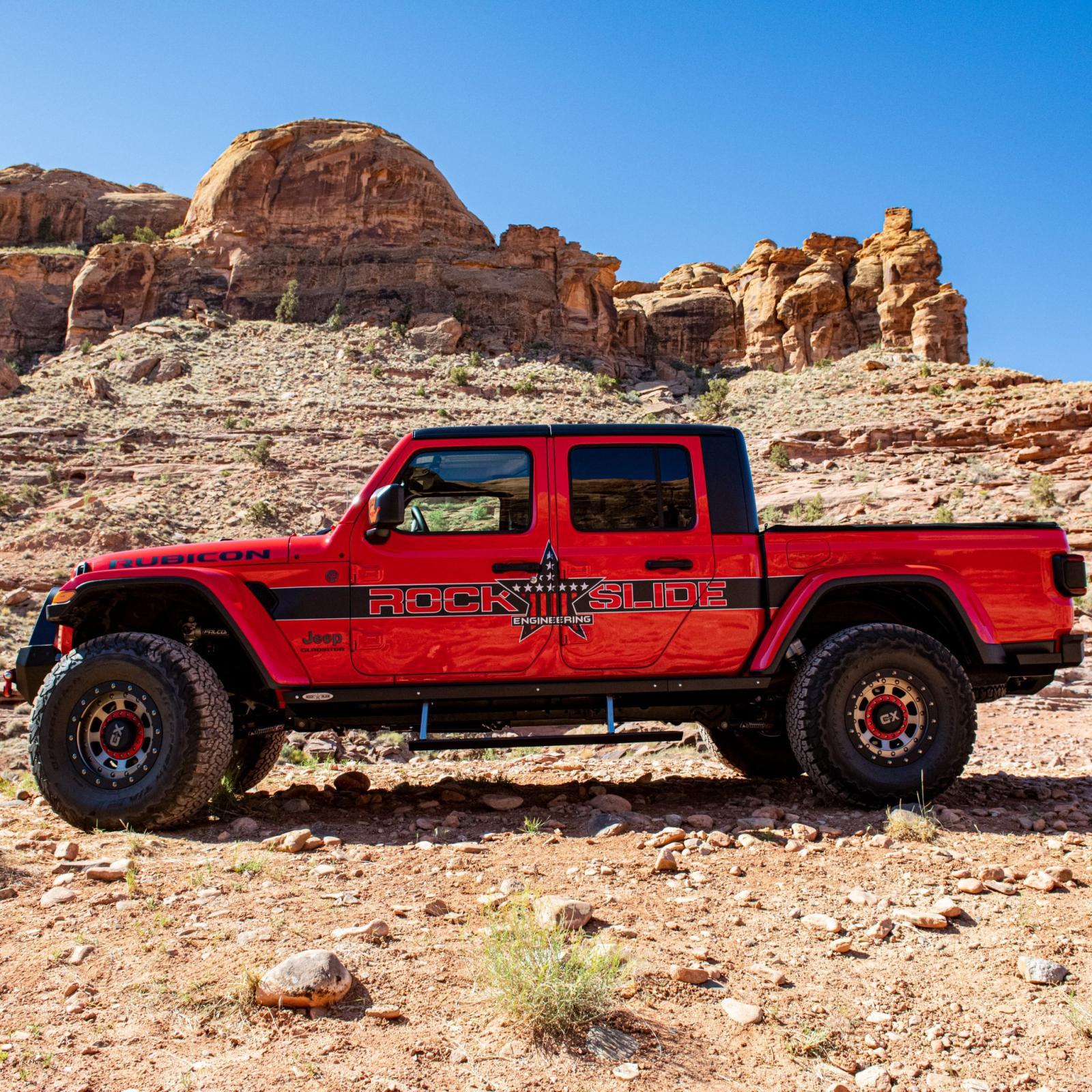 Rock Slide Engineering JT Gladiator Side Step Sliders For 24-25 Jeep Gladiator Set (2023 Gladiator) - BD-SS-301-JT4
