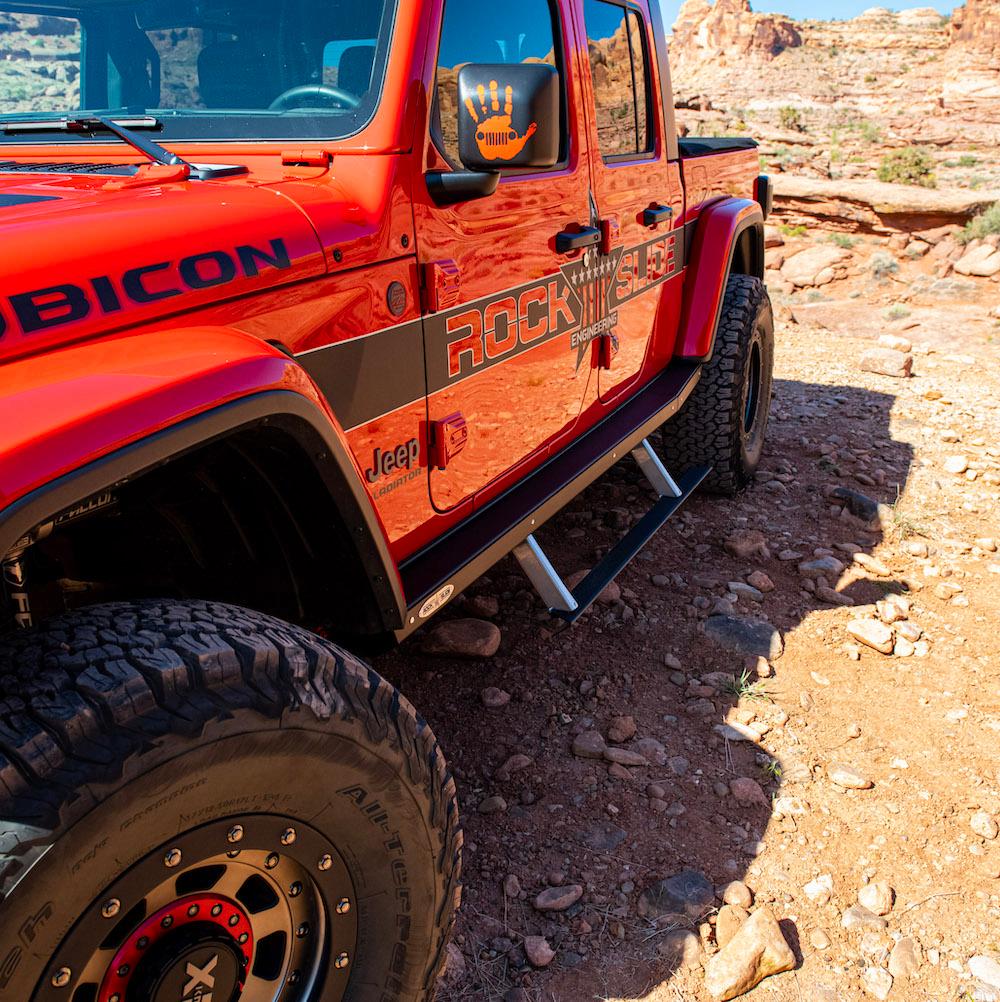 Rock Slide Engineering JT Gladiator Side Step Sliders For 24-25 Jeep Gladiator Set (2023 Gladiator) - BD-SS-301-JT4