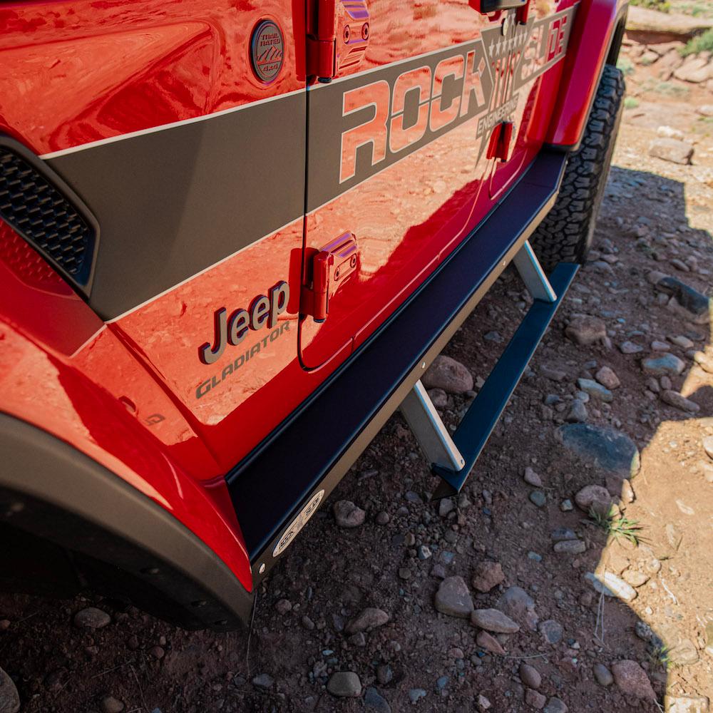 Rock Slide Engineering JT Gladiator Side Step Sliders For 24-25 Jeep Gladiator Set (2023 Gladiator) - BD-SS-301-JT4