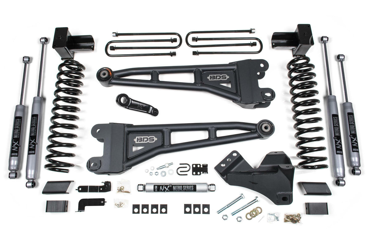 BDS Suspension 4 Inch Lift Kit w/ Radius Arm Ford F350 Super Duty DRW 20-22 4WD Diesel NX2 Nitro Shocks (2020 F-350 Super Duty) - BDS1563H