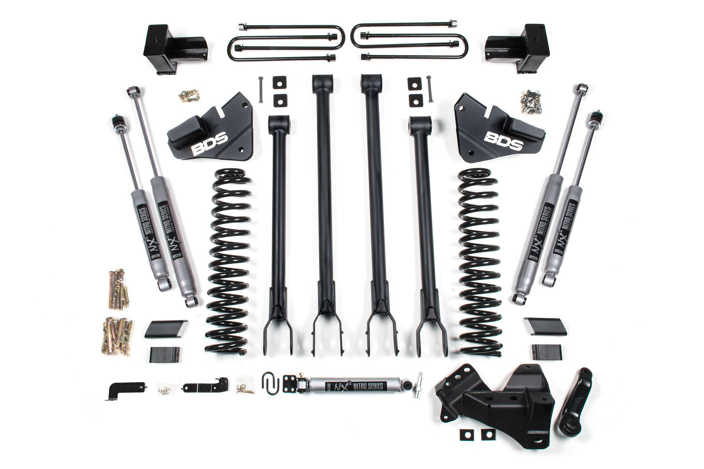 BDS Suspension 5 Inch Lift Kit w/ 4-Link Ford F250/F350 Super Duty 20-22 4WD Diesel 4 Inch Block Fox 2.0 Performance Shocks (2020-2022 F-350 Super Duty, F-250 Super Duty) - BDS1567FS