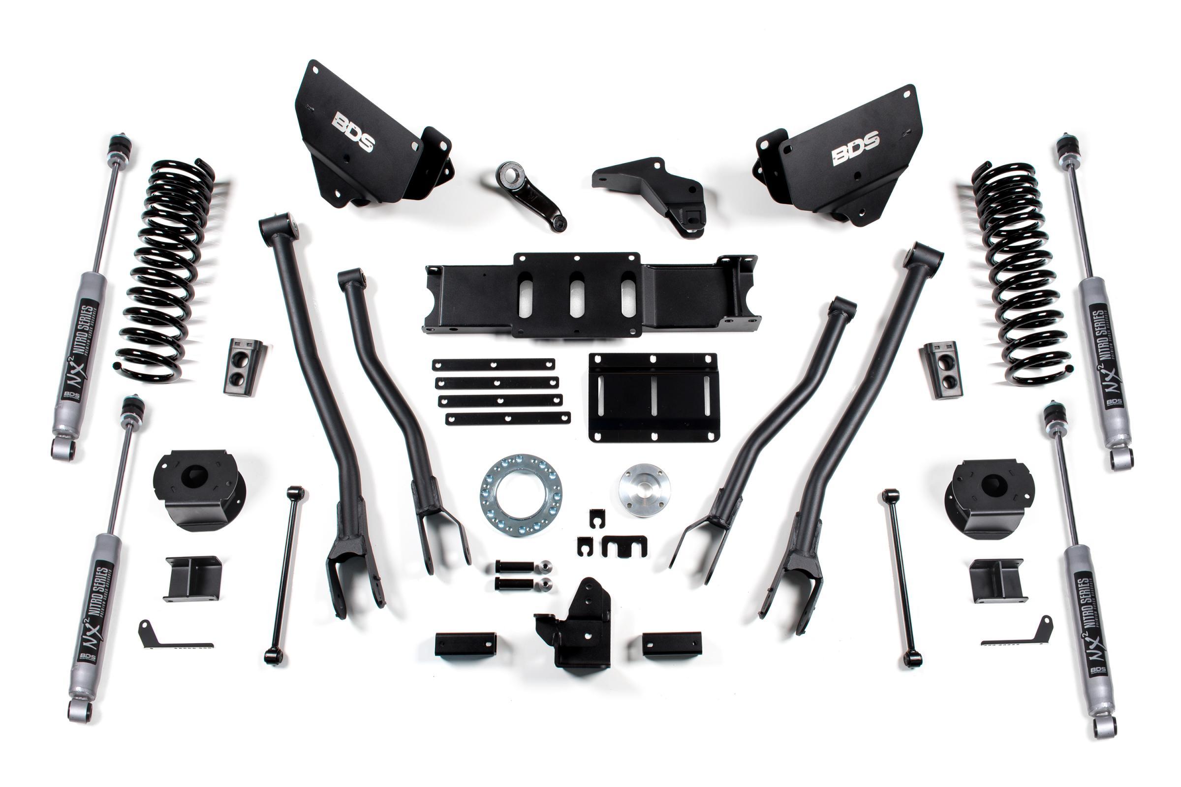 BDS Suspension 6 Inch Lift Kit w/ 4-Link Ram 2500 w/ Rear Air Ride 14-18 4WD Diesel NX2 Nitro Shocks (2014-2018 2500) - BDS1628H