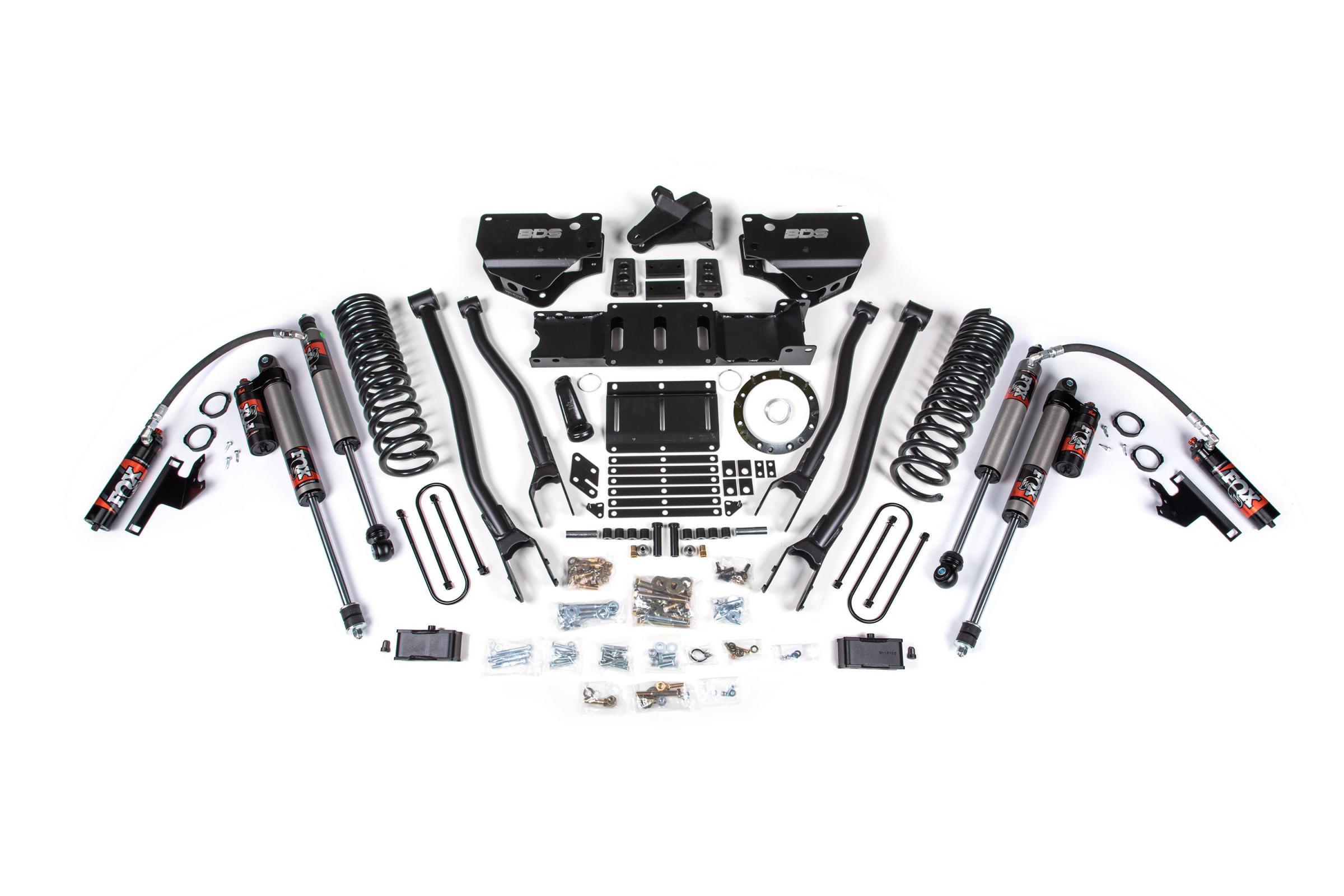 BDS Suspension 4 Inch Lift Kit w/ 4-Link Ram 3500 19-23 4WD Gas Without Factory Rear Overload Leaf Fox 2.5 Performance Elite (2019-2024 3500) - BDS1676FPE