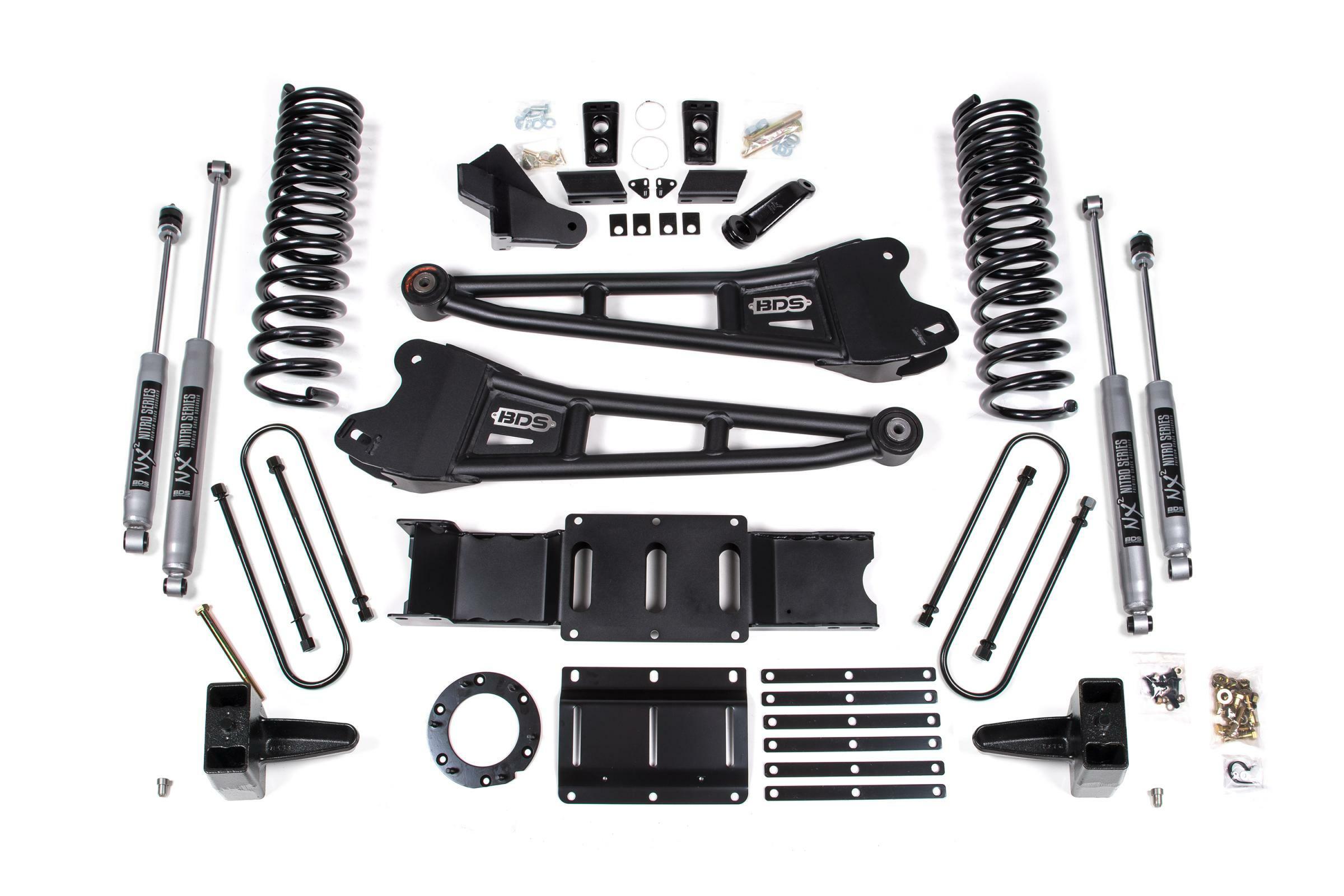 BDS Suspension 6 Inch Lift Kit w/ Radius Arm Ram 3500 19-24 4WD Diesel With Factory Rear Overload Leaf 6 Bolt Fox 2.0 Performance Shocks (2019-2024 3500) - BDS1683FS