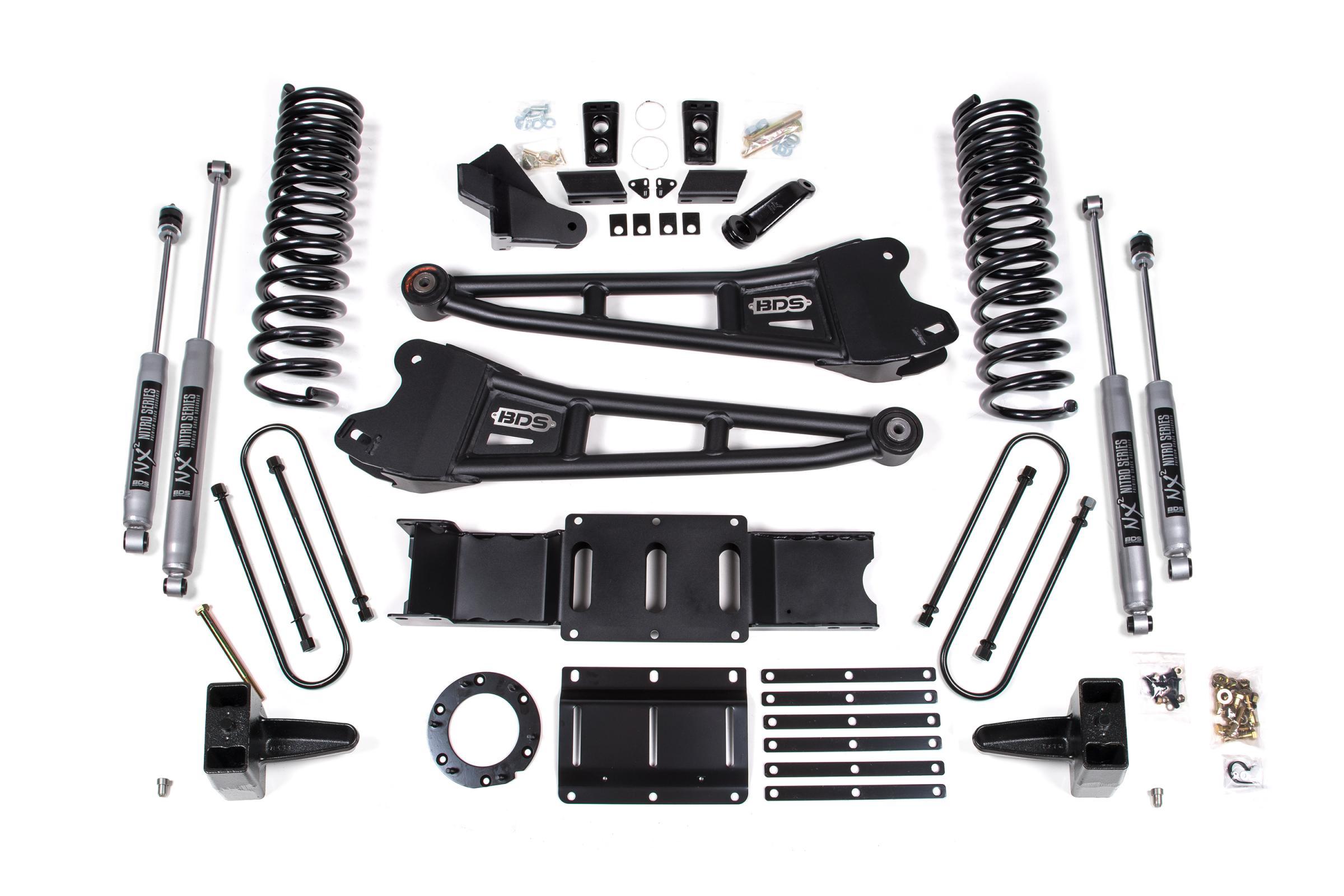 BDS Suspension 5.5 Inch Lift Kit w/ Radius Arm Ram 3500 19-24 4WD Gas Without Factory Rear Overload Leaf Fox 2.0 Performance Shocks (2019-2024 3500) - BDS1686FS