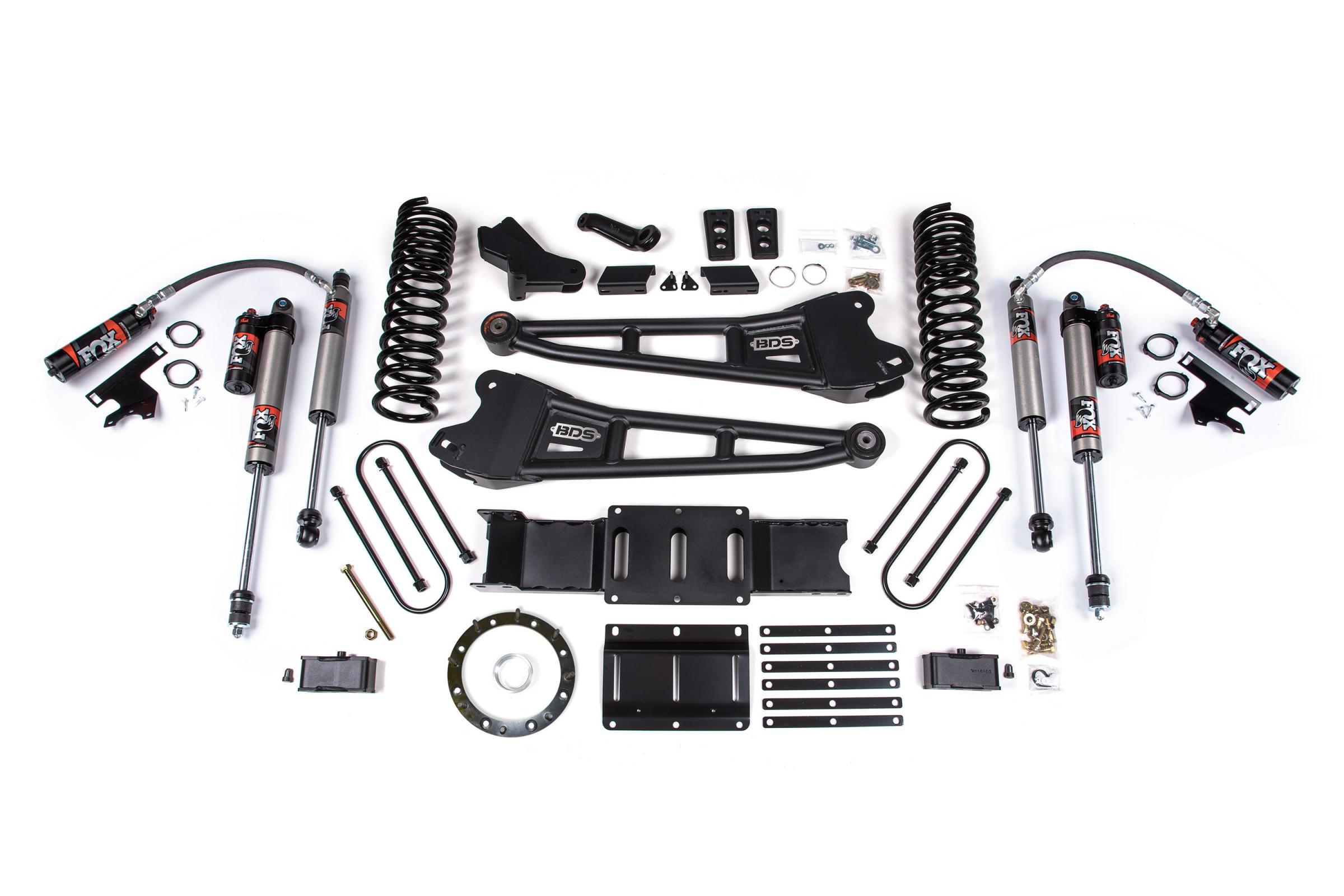 BDS Suspension 4 Inch Lift Kit w/ Radius Arm 2 Inch Rear Block Ram 3500 19-24 4WD Diesel With Factory Rear Overload Leaf 6 Bolt Fox 2.5 Performance elite (2019-2024 3500) - BDS1705FPE