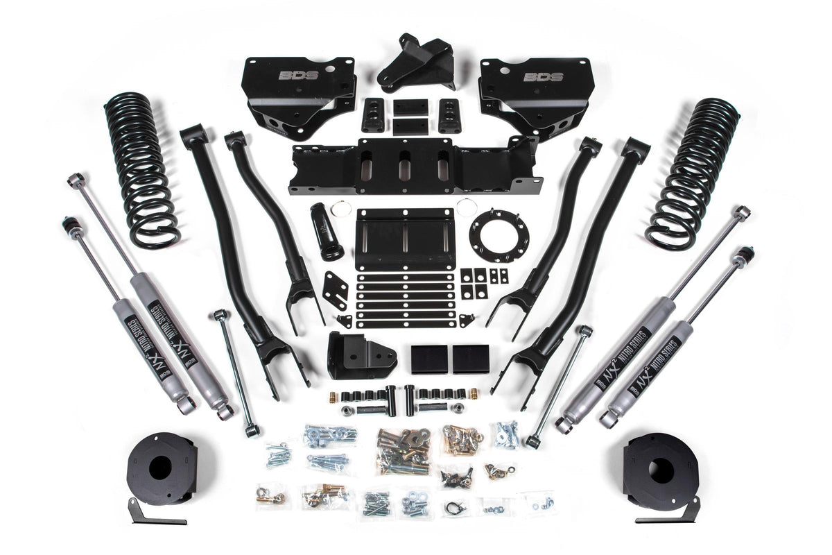 BDS Suspension 4 Inch Lift Kit w/ 4-Link Ram 2500 w/ Rear Air Ride 19-24 4WD Diesel NX2 Nitro Shocks (2019-2024 2500) - BDS1715H