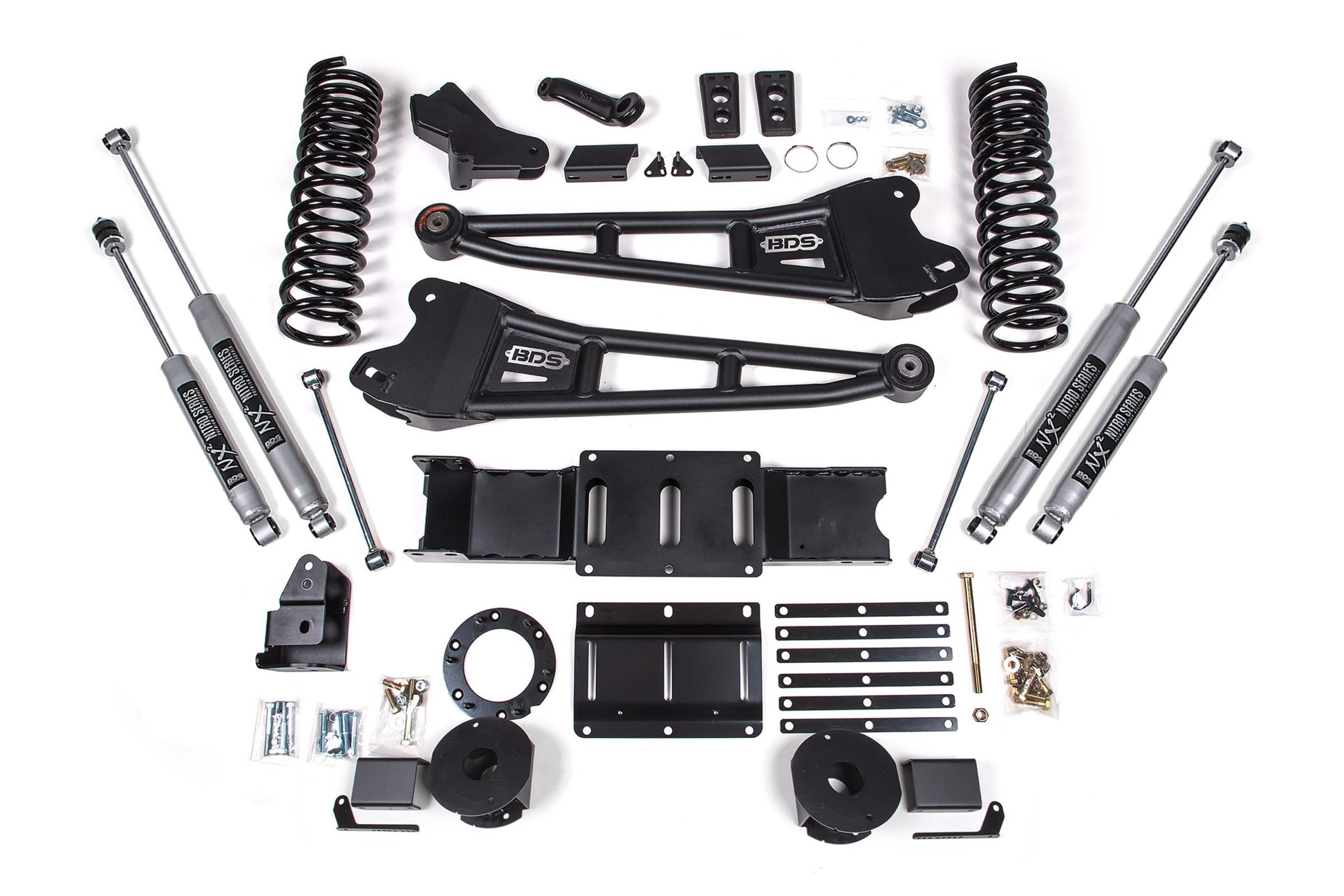 BDS Suspension 4 Inch Lift Kit w/ Radius Arm Ram 2500 w/ Rear Air Ride 19-24 4WD Gas Fox 2.0 Performance Shocks (2019-2024 2500) - BDS1716FS