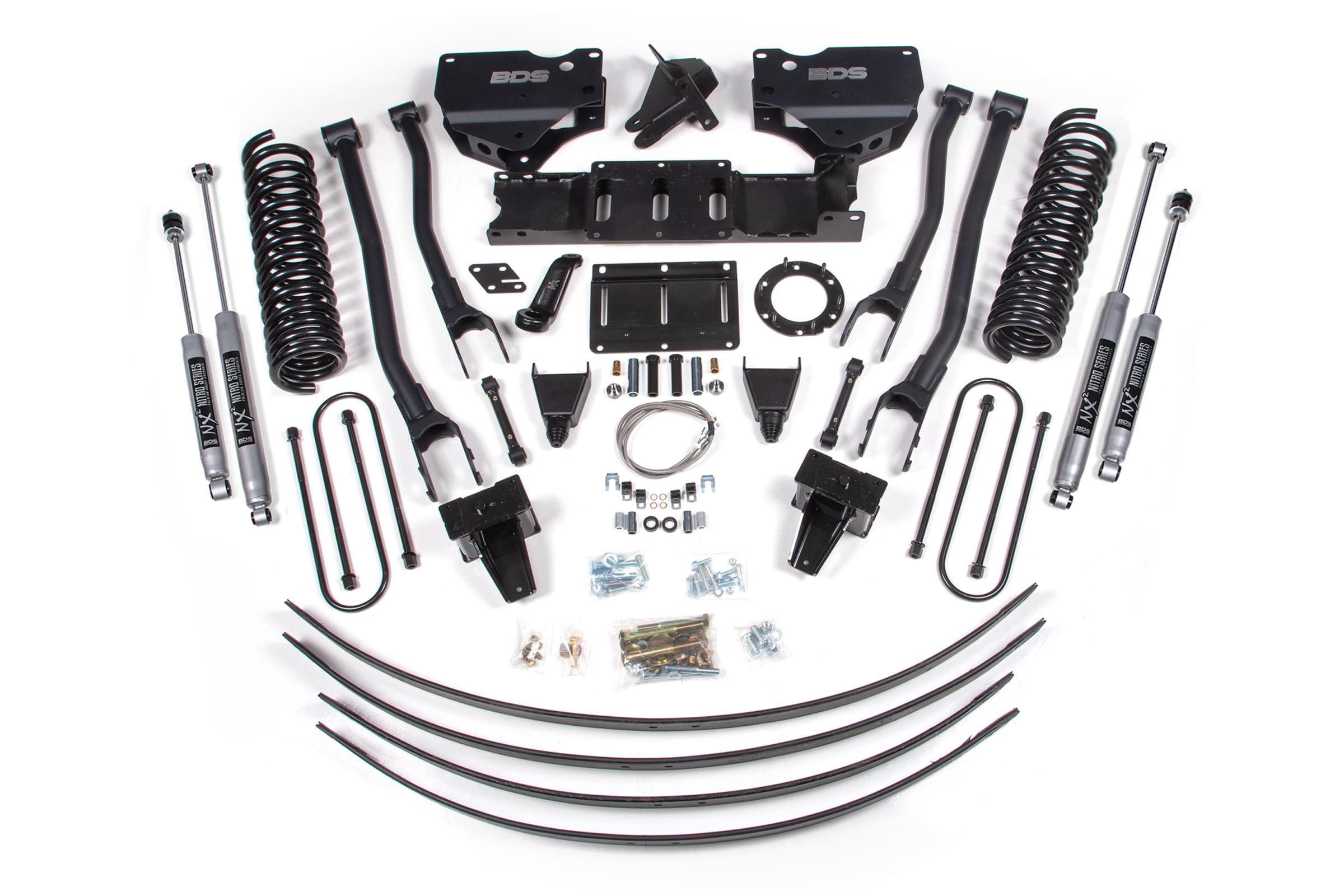 BDS Suspension 8 Inch Lift Kit w/ 4-Link Ram 3500 19-24 4WD Diesel With Factory Rear Overload Leaf 8 Bolt With Fox 2.0 Performance Shocks (2019-2024 3500) - BDS1731FS