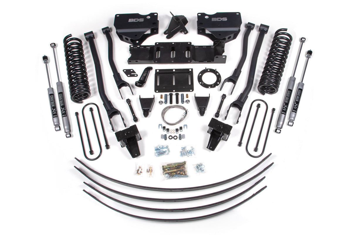BDS Suspension 8 Inch Lift Kit w/ 4-Link Ram 3500 19-24 4WD Diesel With Factory Rear Overload Leaf 8 Bolt NX2 Nitro Shocks (2019-2024 3500) - BDS1731H