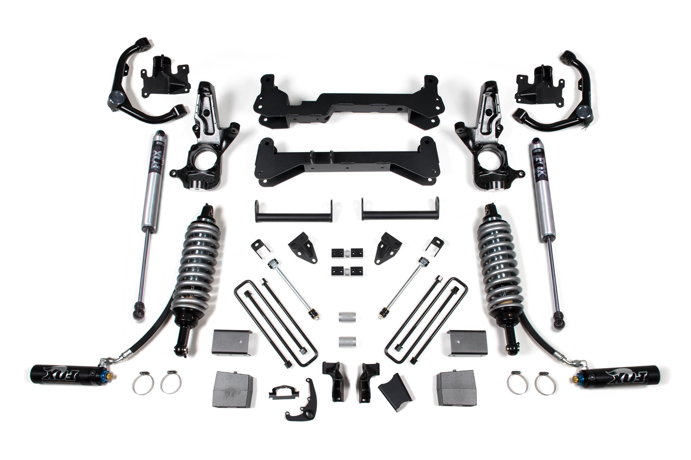 BDS Suspension 7 Inch Lift Kit FOX 2.5 Coil-Over Conversion Silverado/Sierra 2500HD 01-10 2WD Carrier Below Crossmember Fox 2.5 Performance Shocks - BDS1818FDSC