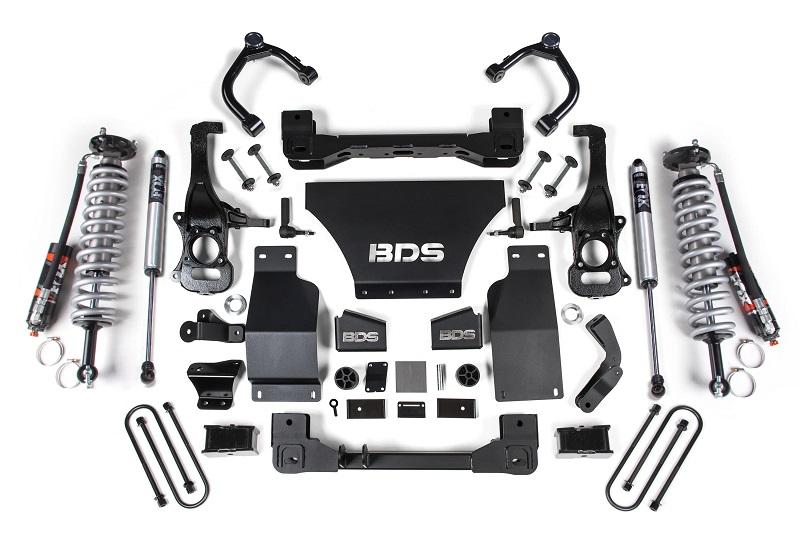 BDS Suspension 25-Up Silverado/Sierra 1500 4WD 4 Inch Suspension Lift Kit V8 Gas 3 Inch Rear Block -Fox 2.5 PES C/O Front Fox 2.0 PS Rear - BDS1851PSS