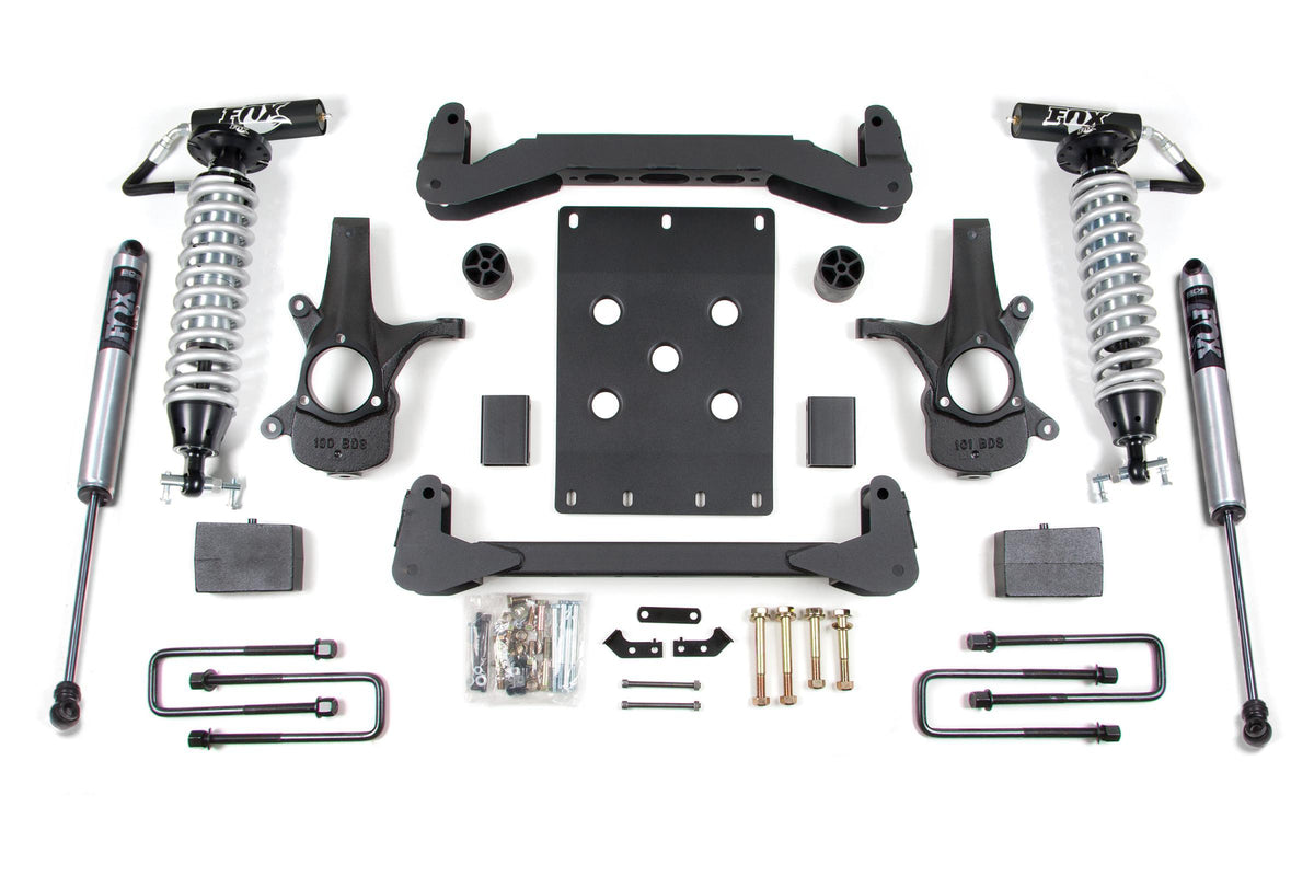 BDS Suspension 4 Inch Lift Kit FOX 2.5 Coil-Over with DSC Adjuster Silverado/Sierra 1500 07-13 2WD 5 Inch Block Fox 2.5 Performance Shocks (2007-2013 Sierra 1500, Silverado 1500) - BDS186FDSC