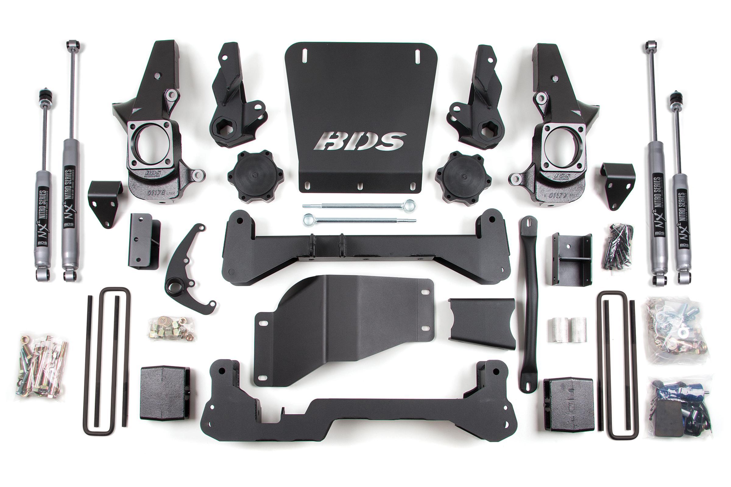 BDS Suspension 7 Inch Lift Kit Silverado/Sierra 2500HD/3500 01-10 4WD Standard Knuckle 5 Inch Block Fox 2.0 Performance - BDS189FS