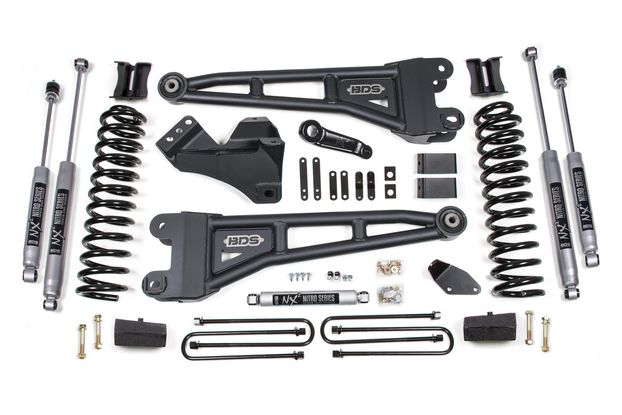 BDS Suspension 4 Inch Lift Kit w/ Radius Arm Ford F250/F350 Super Duty 05-07 4WD Gas Leaf Springs Fox 2.0 Performance Shocks (2005-2007 F-250 Super Duty, F-350 Super Duty) - BDS1936FS