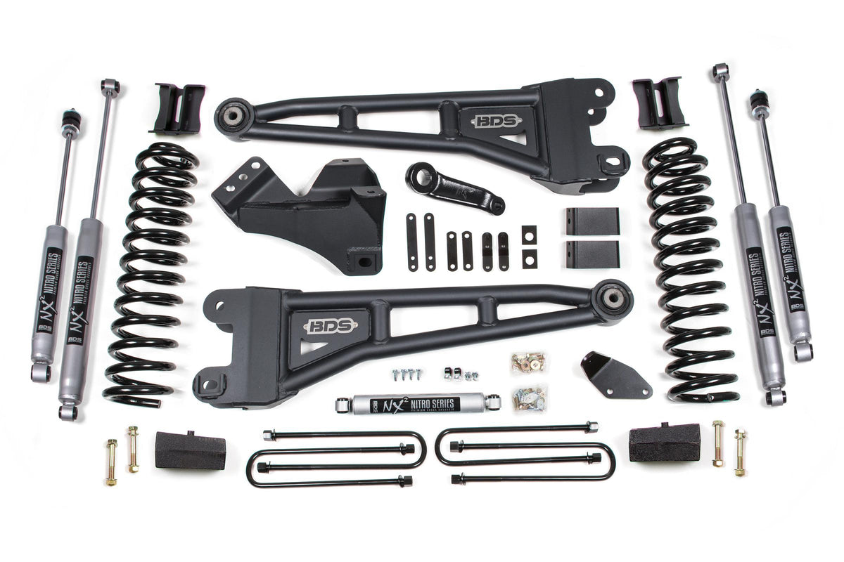 BDS Suspension 4 Inch Lift Kit w/ Radius Arm Ford F250/F350 Super Duty 08-10 4WD Diesel Block Without Factory Overload Fox 2.0 Performance (2008-2010 F-350 Super Duty, F-250 Super Duty) - BDS1937FS
