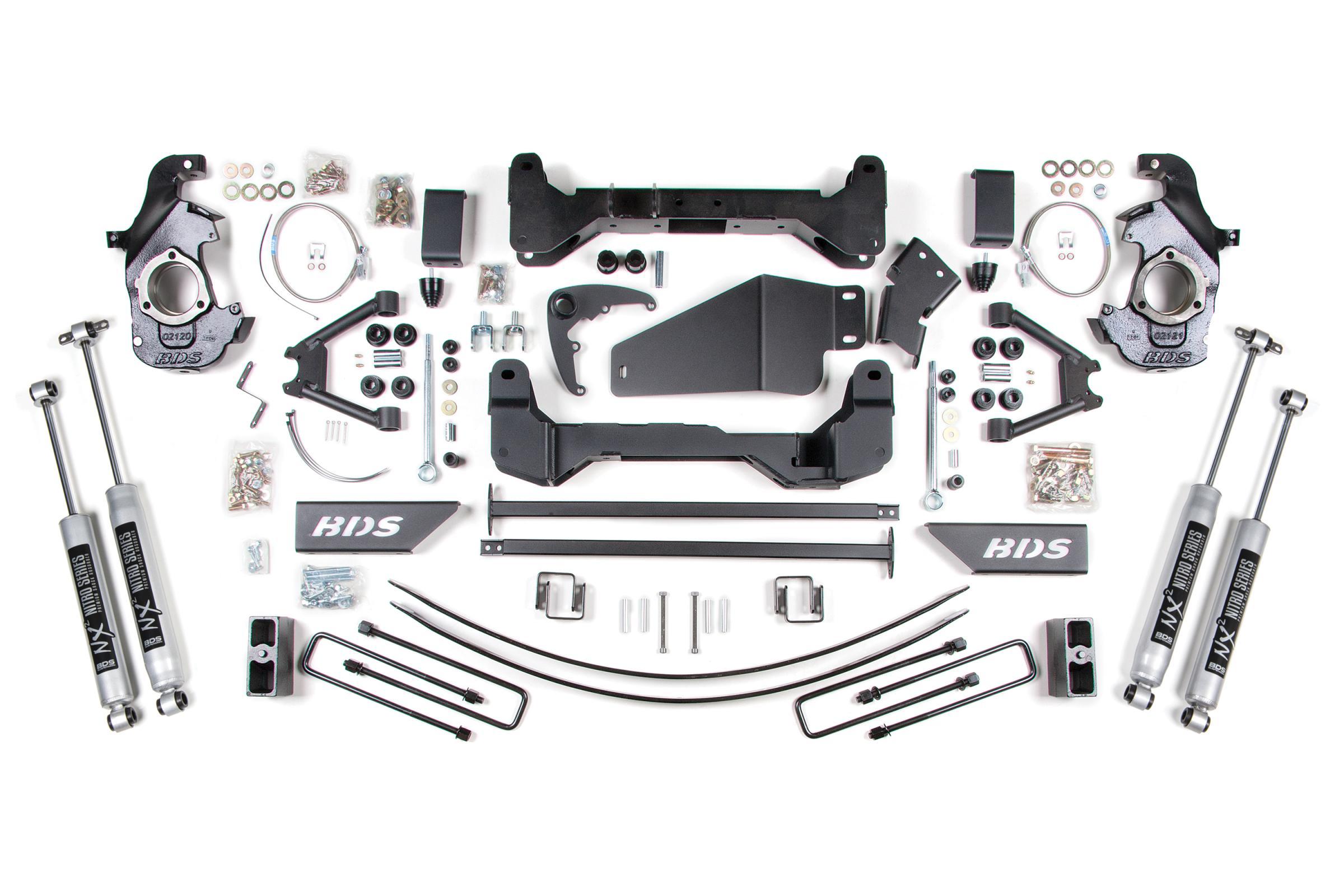 BDS Suspension 6 Inch Lift Kit Chevy/GMC 1500/2500 6 Lug 88-98 4WD Leaf Springs NX2 Nitro (1988-1998 K2500, K1500) - BDS194H