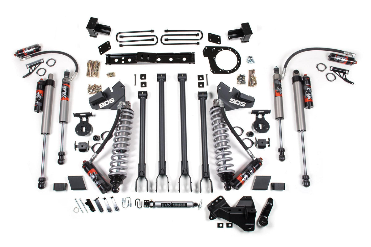 BDS Suspension 6 Inch Lift Kit w/ 4-Link FOX 2.5 Performance Elite Coil-Over Conversion Ford F350 Super Duty DRW 20-22 4WD Diesel - BDS1987FPE