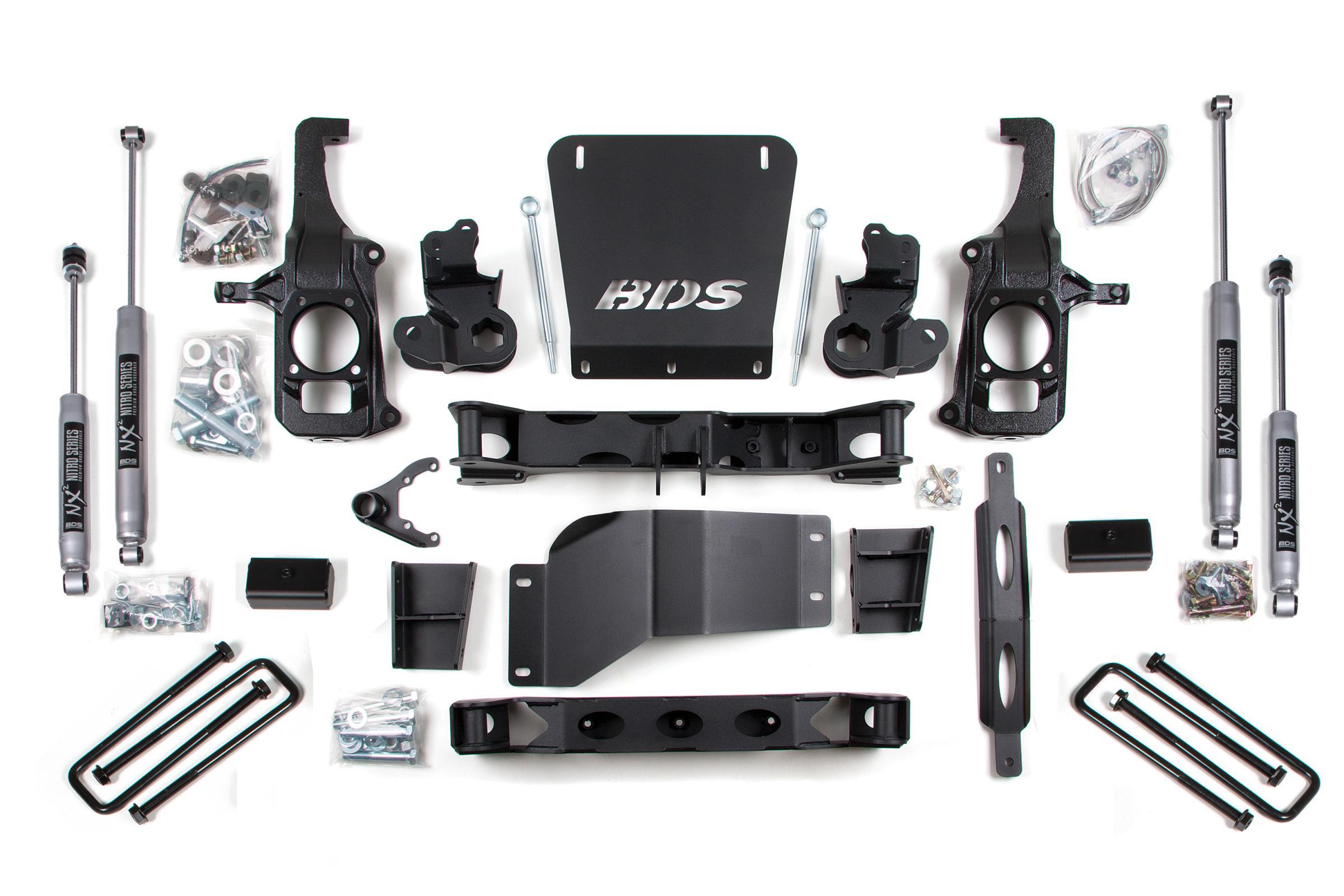 BDS Suspension 6.5 Inch Lift Kit Silverado/Sierra 2500HD/3500 11-19 2/4WD 3 Inch Block with Overload NX2 Nitro (2011-2019 Sierra 3500 HD, Sierra 2500 HD, Silverado 3500 HD, Silverado 2500 HD) - BDS199H