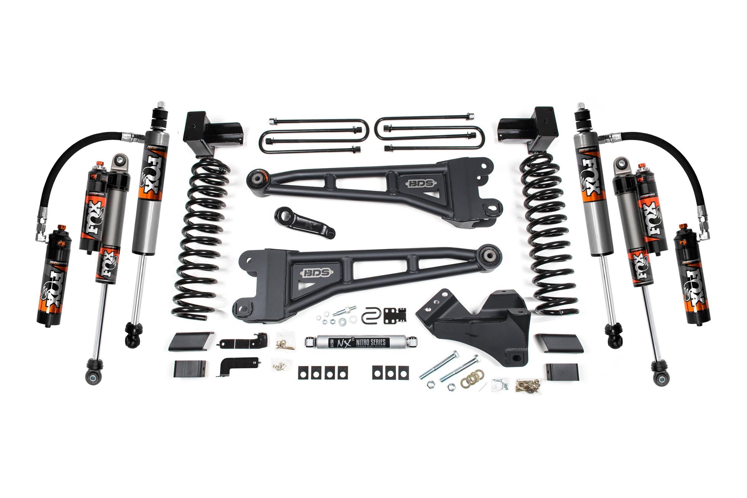 BDS Suspension 5 Inch Lift Kit w/ Radius Arm Ford F250/F350 Super Duty 23-24 4WD Gas 5 Inch Block with 3 Leaf Main Fox 2.5 Performance Elite (2024 F-350 Super Duty, F-250 Super Duty) - BDS2207FPE