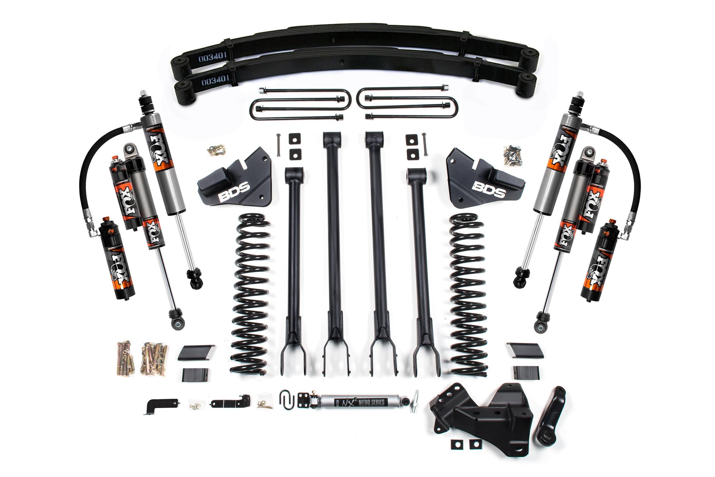 BDS Suspension 5 Inch Lift Kit w/ 4-Link Ford F250/F350 Super Duty 20-22 4WD Gas Leaf Springs Fox 2.5 Performance Elite (2020-2022 F-350 Super Duty, F-250 Super Duty) - BDS2214FPE