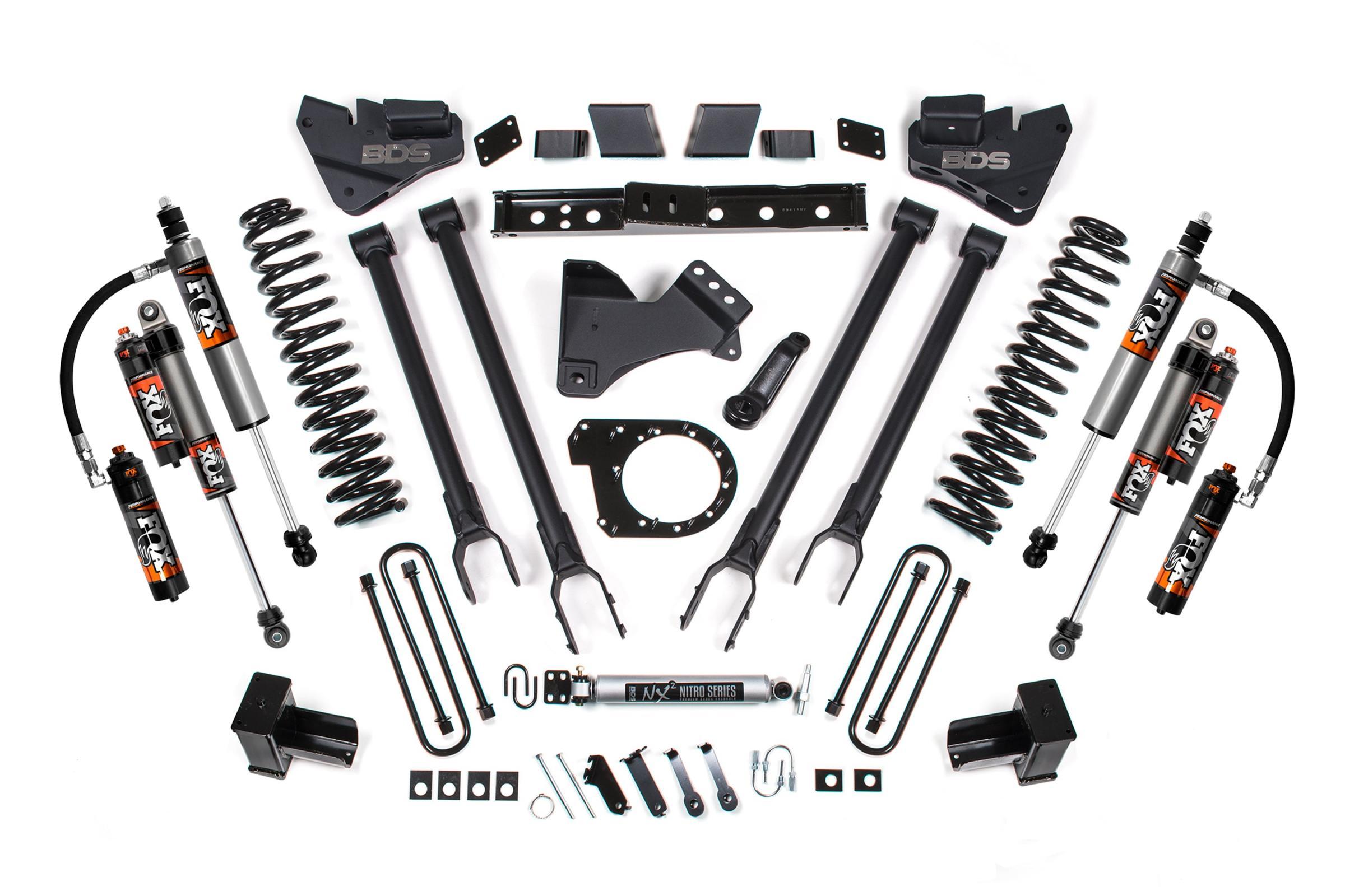 BDS Suspension 7 Inch Lift Kit w/ 4-Link Ford F250/F350 Super Duty 20-22 4WD Diesel Fox 2.5 Performance Elite Shocks (2020-2022 F-350 Super Duty, F-250 Super Duty) - BDS2215FPE