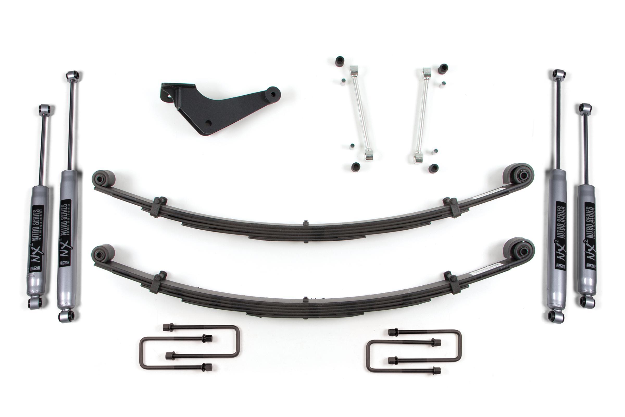 BDS Suspension 2 Inch Leveling Kit Ford F250/F350 Super Duty 99-04 4WD Square Front U Bolt Fox 2.0 Performance Shocks (1999-2004 F-250 Super Duty, F-350 Super Duty) - BDS313FS