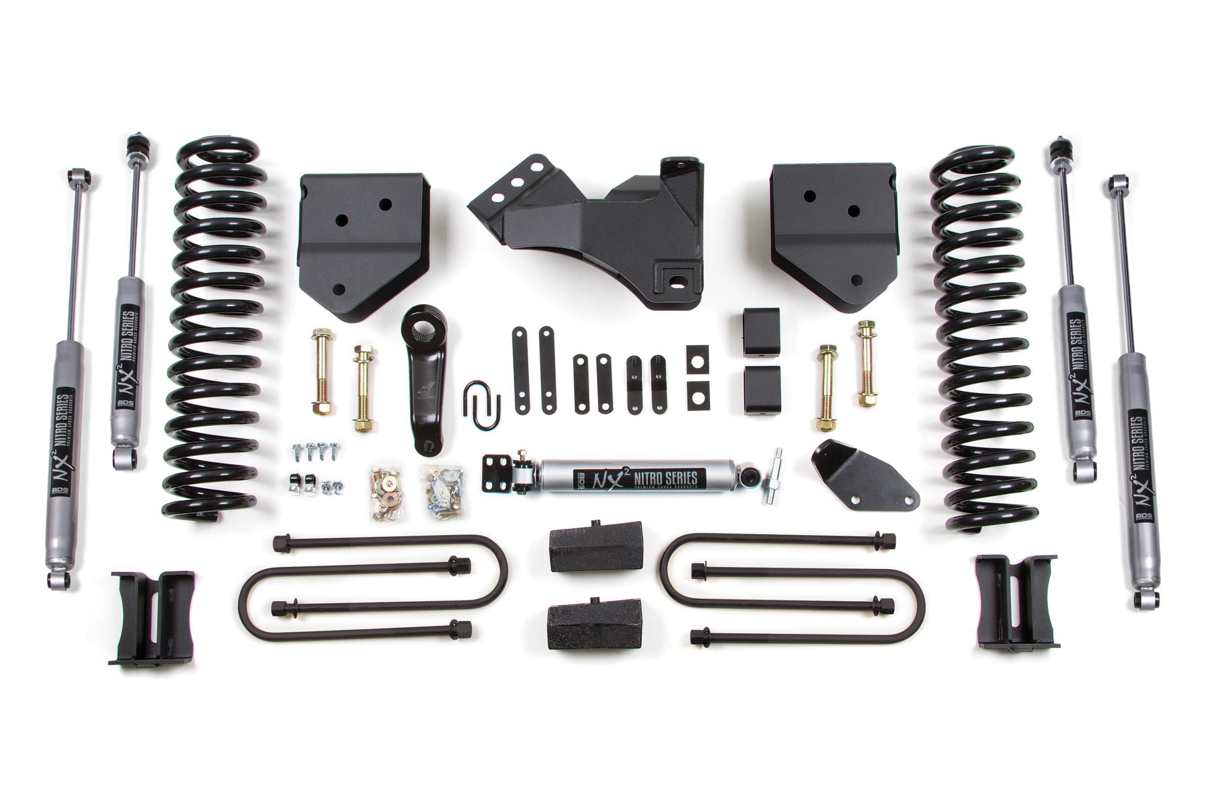 BDS Suspension 4 Inch Lift Kit Ford F250/F350 Super Duty 05-07 4WD Gas Block Kit with Factory Overload NX2 Nitro (2005-2007 F-250 Super Duty, F-350 Super Duty) - BDS328H