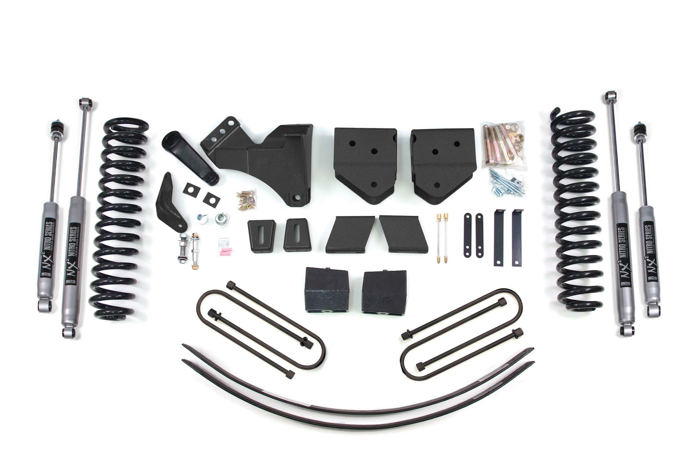 BDS Suspension 6 Inch Lift Kit Ford F250/F350 Super Duty 05-07 4WD Diesel 3 Inch Block Plus Add A Leaf With Overload NX2 Nitro (2005-2007 F-250 Super Duty, F-350 Super Duty) - BDS354H