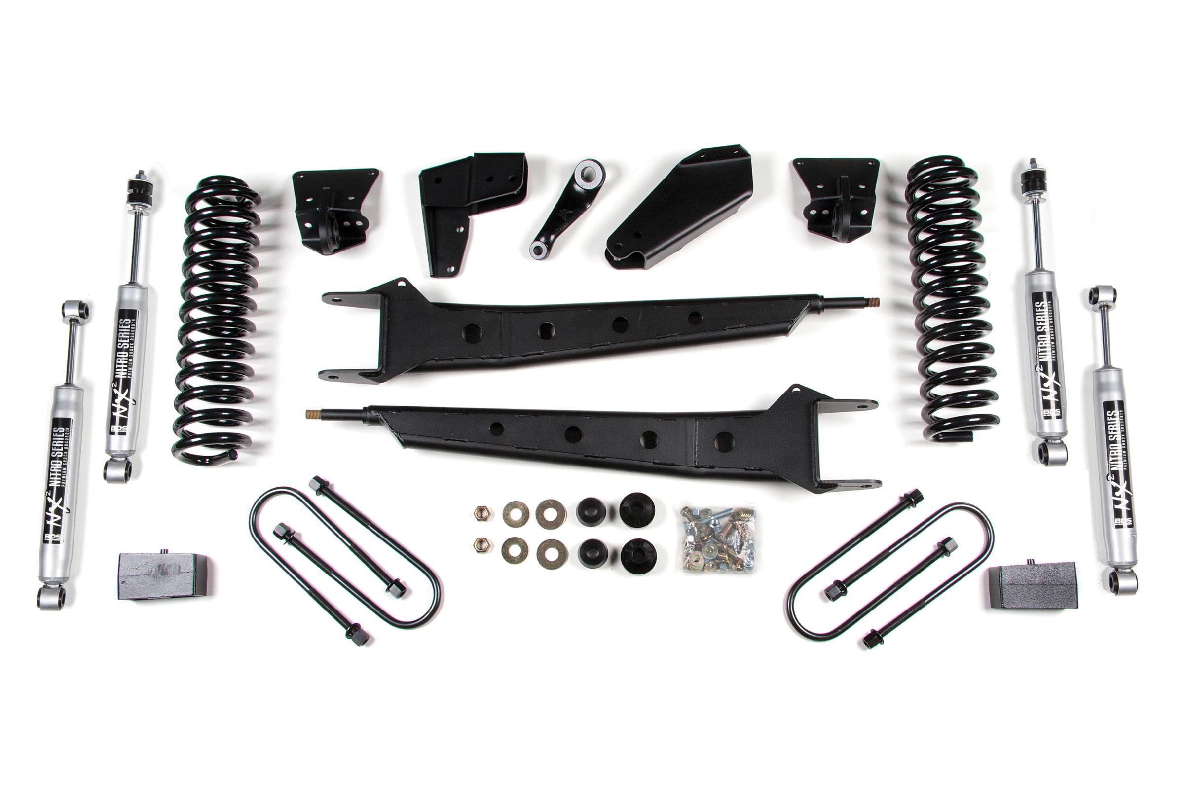 BDS Suspension 4 Inch Lift Kit w/ Radius Arm Ford F150/Bronco 80-96 4WD Leaf Springs NX2 Nitro - BDS365H