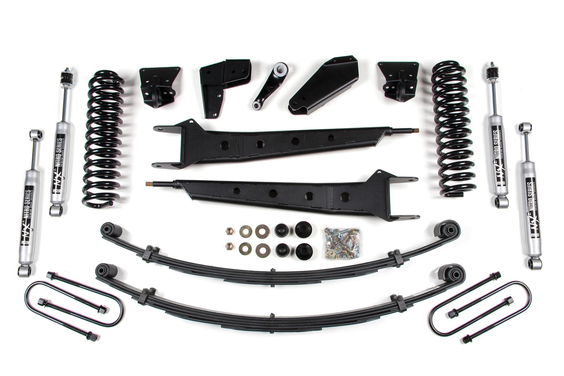BDS Suspension 6 Inch Lift Kit w/ Radius Arm Ford F100/F150 80-96 4WD 6 Inch Leaf Springs NX2 Nitro - BDS512H