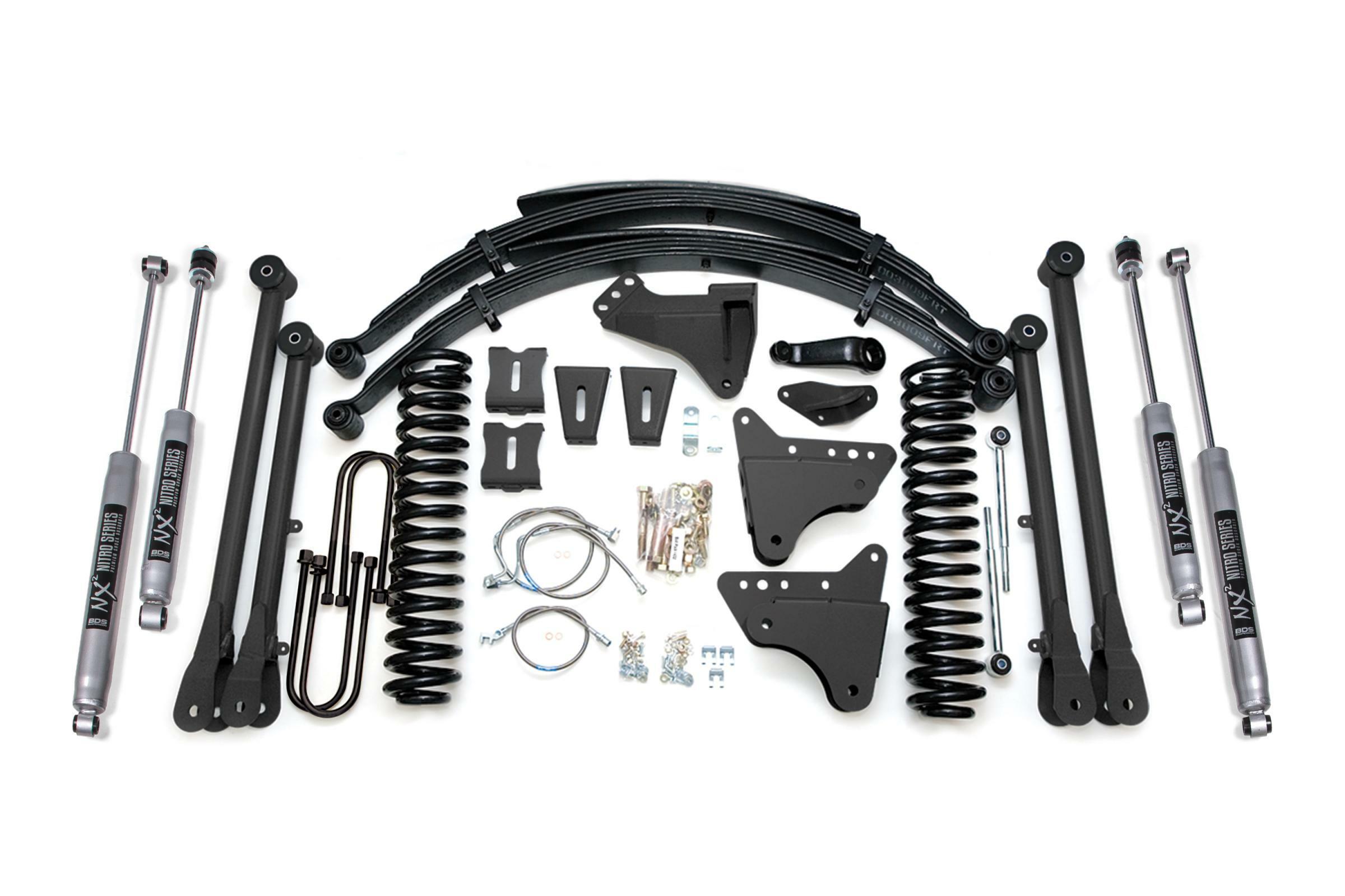 BDS Suspension 8 Inch Lift Kit w/ 4-Link Ford F250/F350 Super Duty 05-07 4WD Gas Fox 2.0 Performance Shocks (2005-2007 F-250 Super Duty, F-350 Super Duty) - BDS531FS