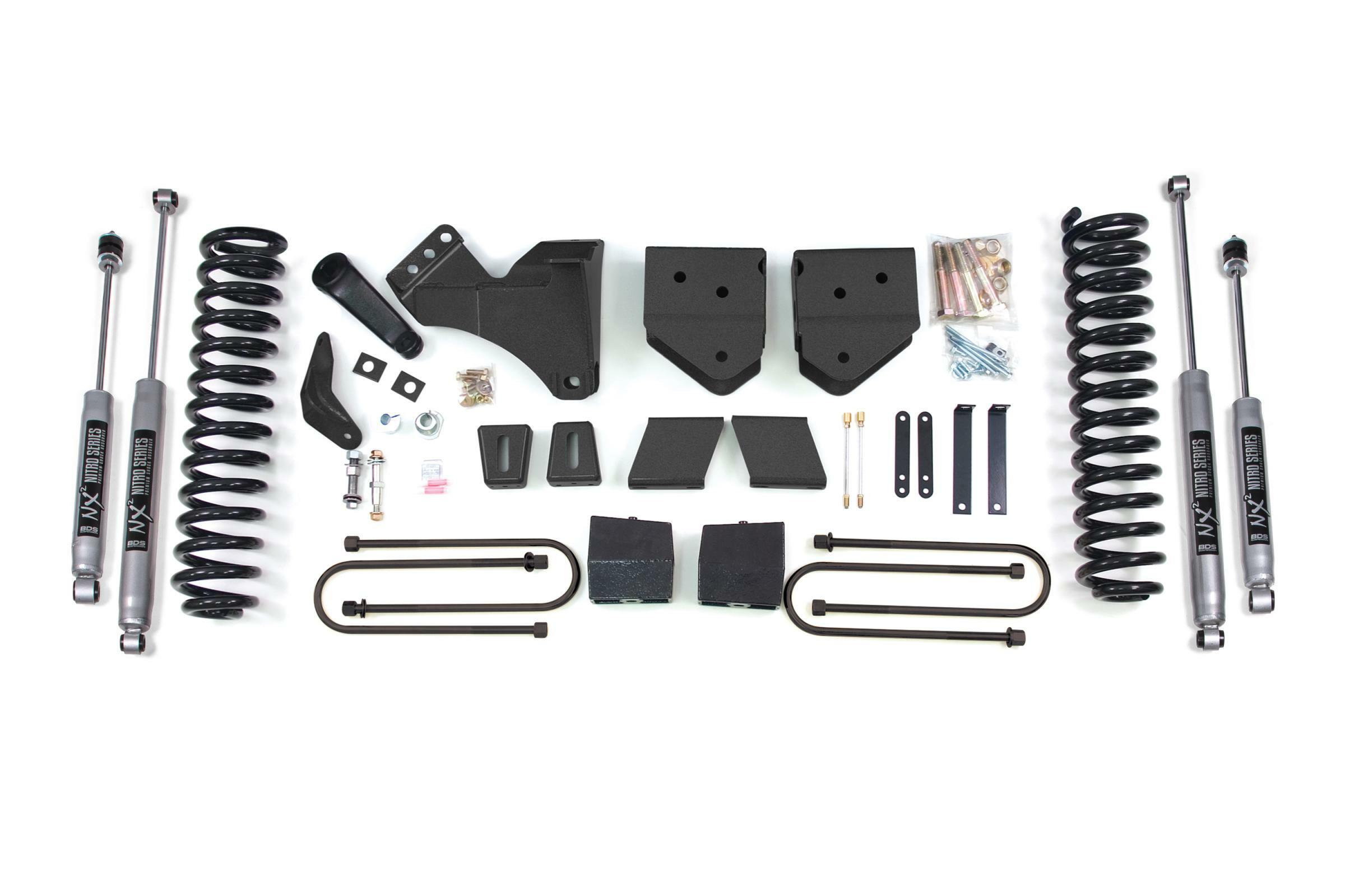 BDS Suspension 6 Inch Lift Kit Ford F250/F350 Super Duty 08-10 4WD Gas Block With Factory Overload NX2 Nitro (2008-2010 F-350 Super Duty, F-250 Super Duty) - BDS563H