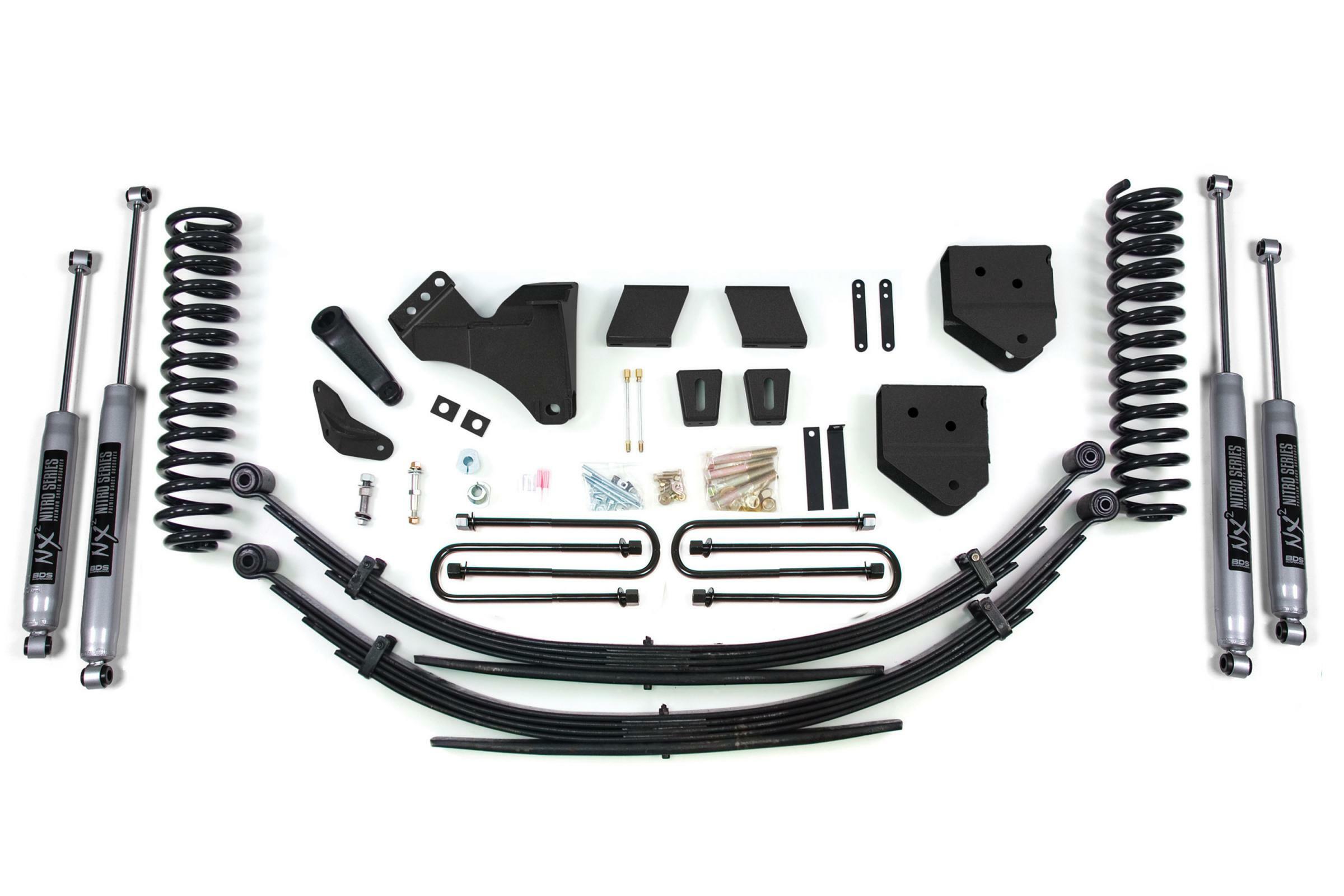 BDS Suspension 6 Inch Lift Kit Ford F250/F350 Super Duty 11-16 4WD Diesel Factory 3 Inch Rear Blocks NX2 Nitro (2011-2016 F-350 Super Duty, F-250 Super Duty) - BDS595H