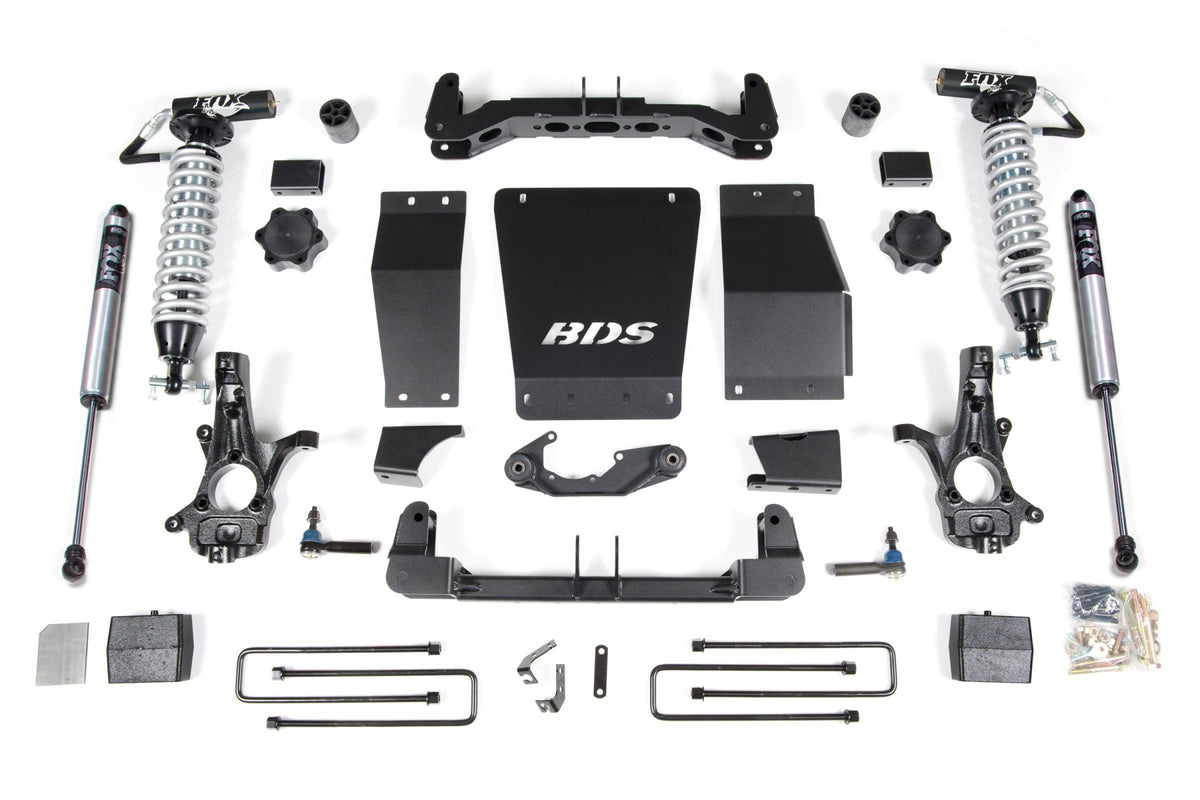 BDS Suspension 6 Inch Lift Kit FOX 2.5 Coil-Over Silverado/Sierra 1500 14-18 4WD Block Kit Aluminum / Stamped Steel Fox 2.5 Performance Shocks - BDS711FDSC