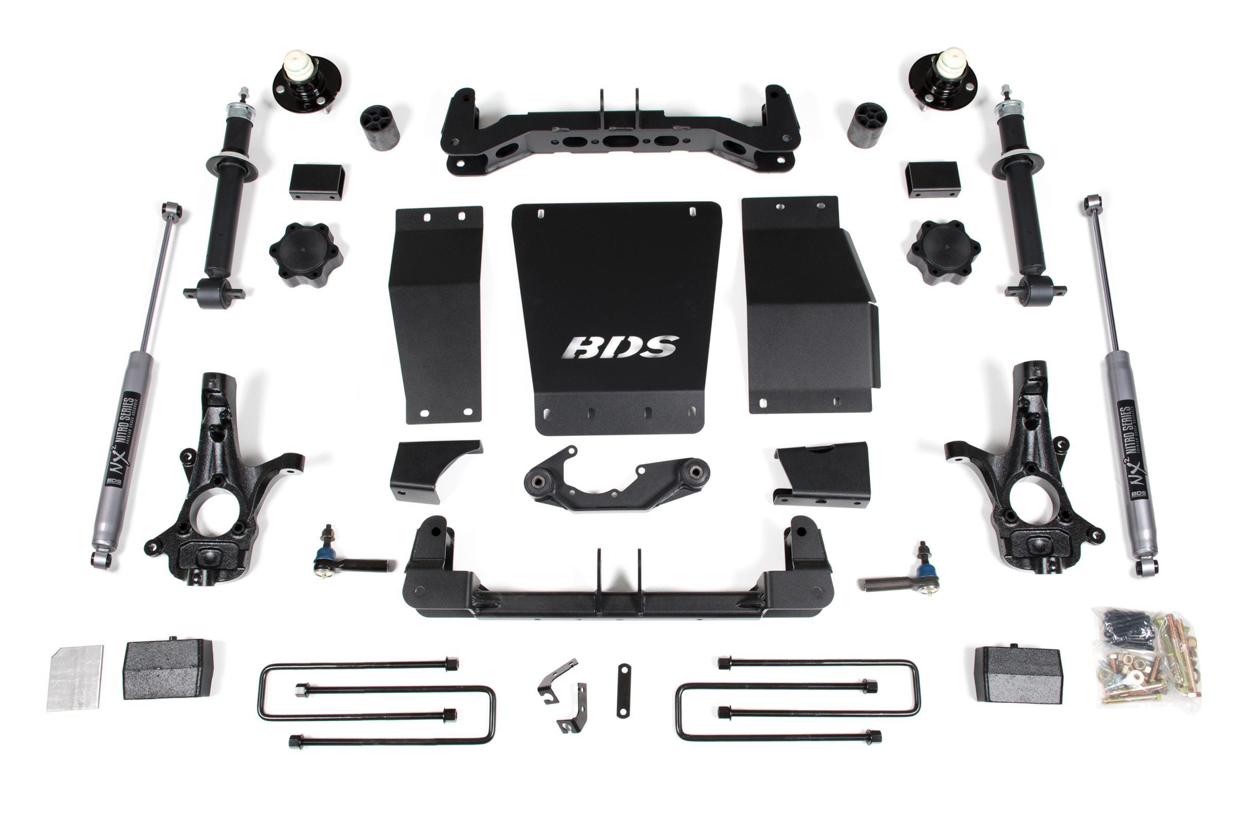 BDS Suspension 4 Inch Lift Kit Silverado/Sierra 1500 14-18 4WD Leaf Springs Cast Steel Control Arm NX2 Nitro Shocks (2014-2018 Sierra 1500, Silverado 1500) - BDS715H