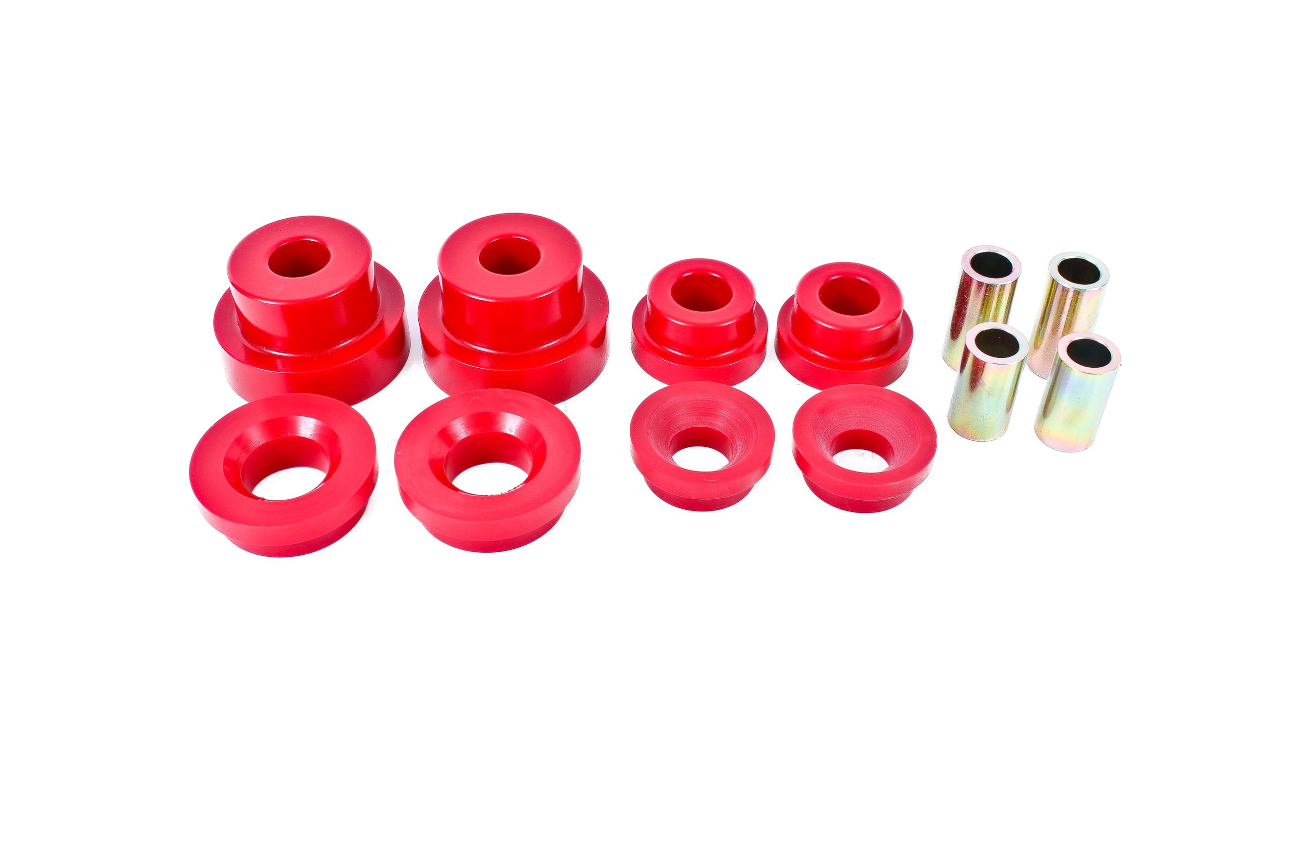 BMR BK024 Red Bushing Kit, Rear Cradle, Poly, Full Bushing, Pro Version 5th Gen 2010 - 2015 Chevy