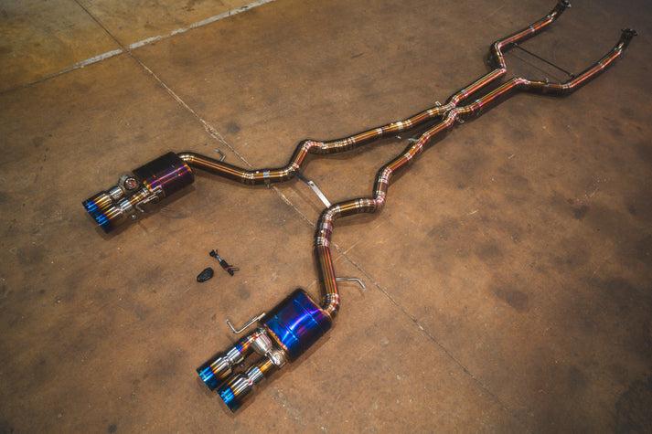 Valvetronic Designs 2011-2016 BMW F10 M5 4.4L Catback Grade 5 Titanium Brushed 3.5 Inch Outlet Tips - BMW.F10.M5.VSES.TI.BRSH