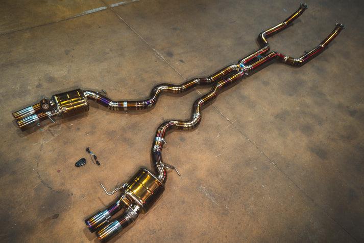 Valvetronic Designs 2011-2016 BMW F12 M6 4.4L Catback T304 Stainless Steel Carbon Fiber 3.5 Inch Outlet Tips - BMW.F12.M6.VSES.BR.RC