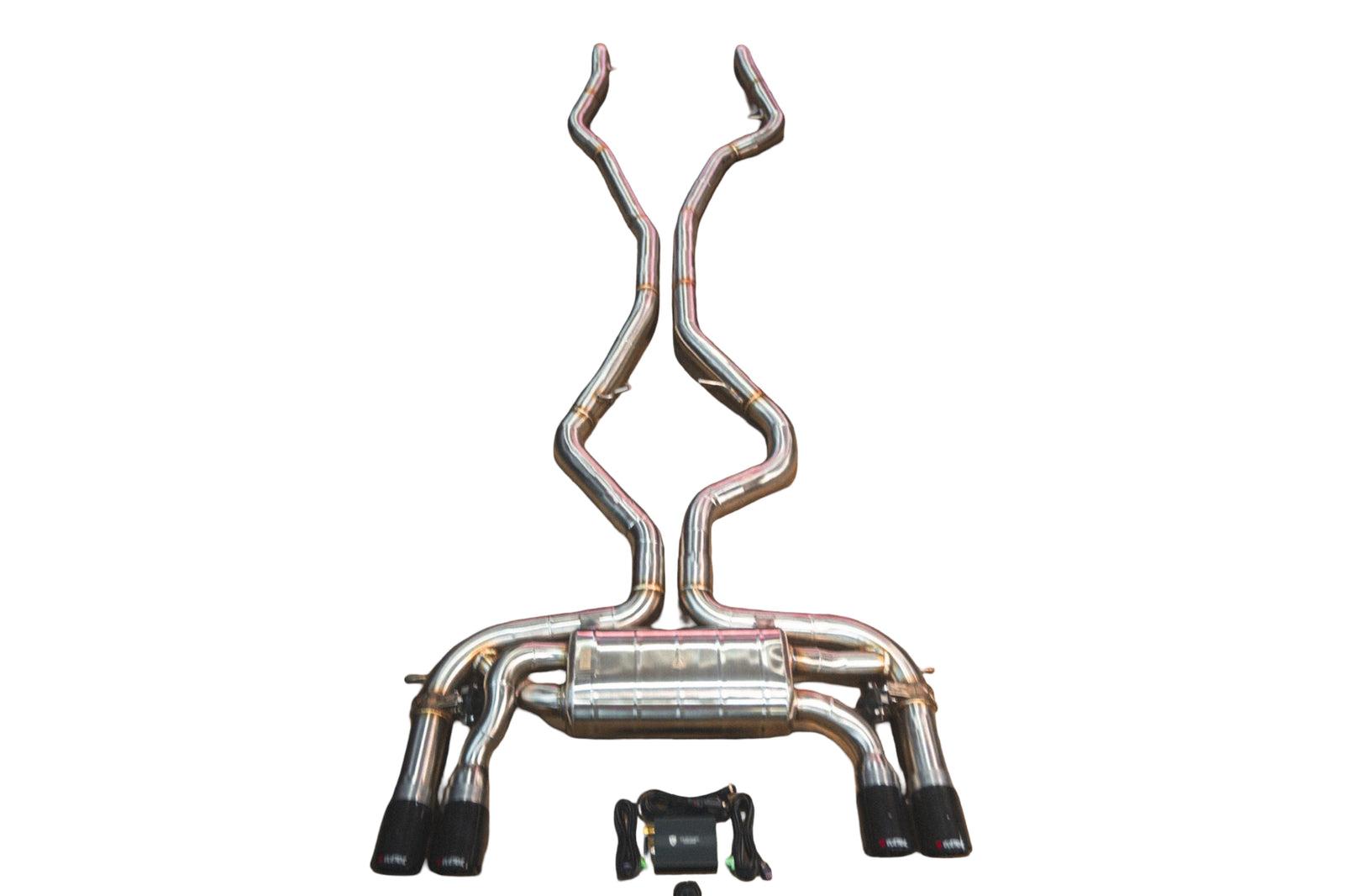 Valvetronic Designs 2015-2018 BMW F85 X5M, F86 X6M 4.4L Catback T304 Stainless Steel Brushed 3.5 Inch Outlet Tips - BMW.F85.X5M.VSES.BR.BRSH
