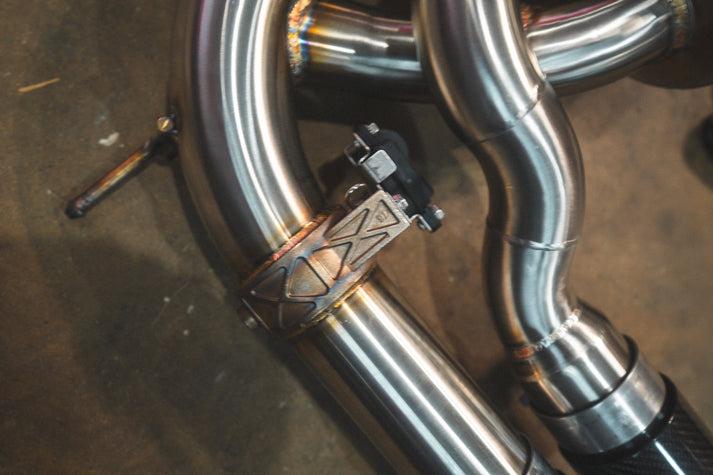 Valvetronic Designs 2015-2018 BMW F85 X5M, F86 X6M 4.4L Catback T304 Stainless Steel Brushed 3.5 Inch Outlet Tips - BMW.F85.X5M.VSES.BR.BRSH