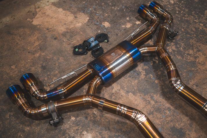 Valvetronic Designs 2020-2025 BMW F95 X5M 4.4L Catback Grade 5 Titanium Burnt 3.5 Inch Outlet Tips - BMW.F95.X5M.VSES.TI.BRT